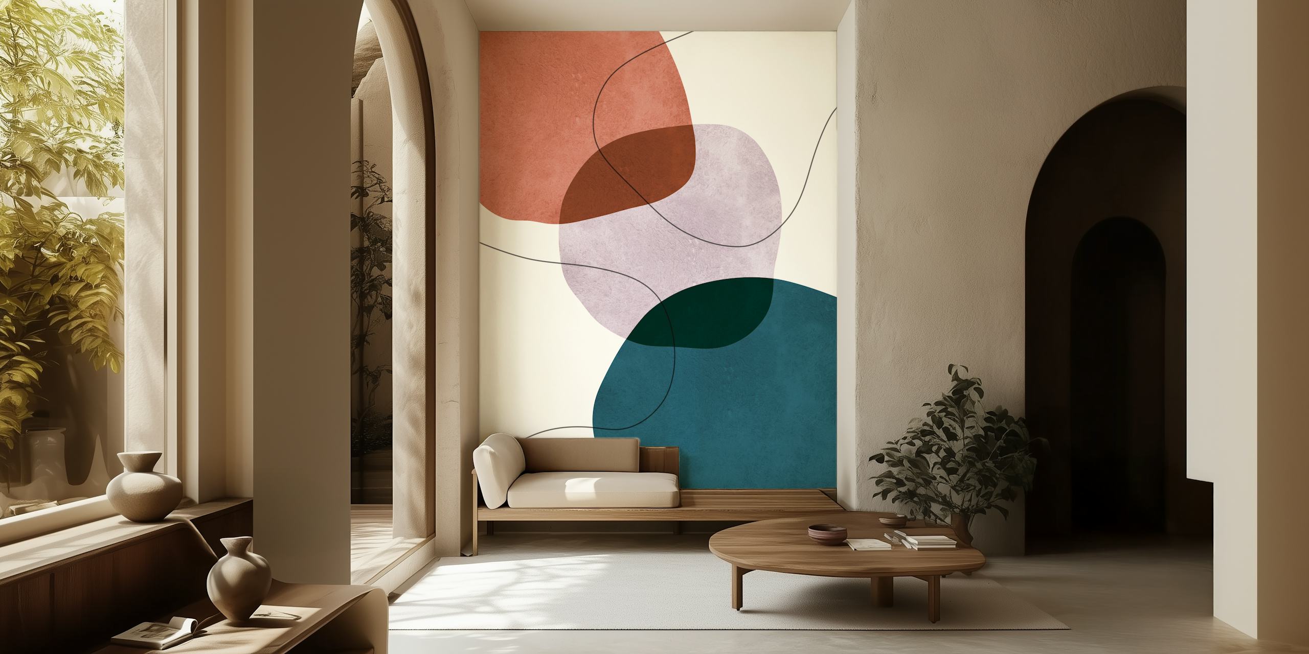 Ταπετσαρία Boho shapes 24 σε ρύθμιση δωματίου