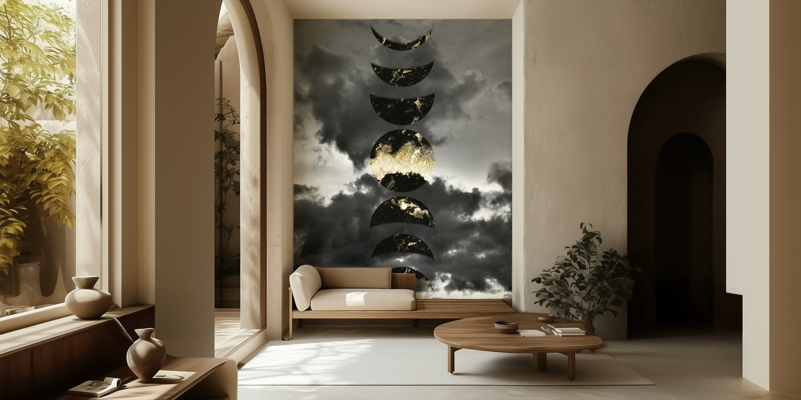 carta da parati Mystical Moon Phases in una stanza