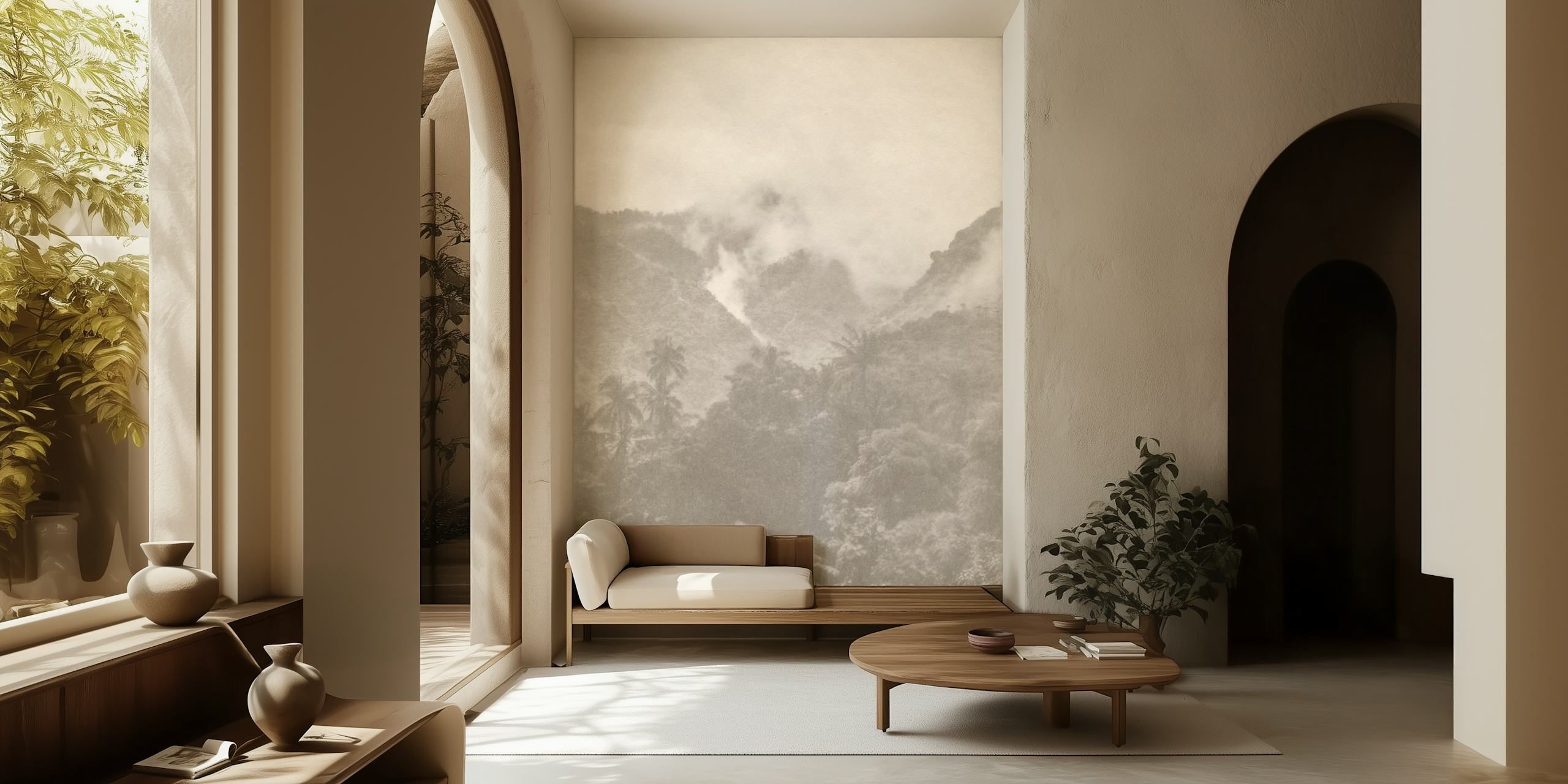 Papel de parede Foggy Jungle 3 em um ambiente