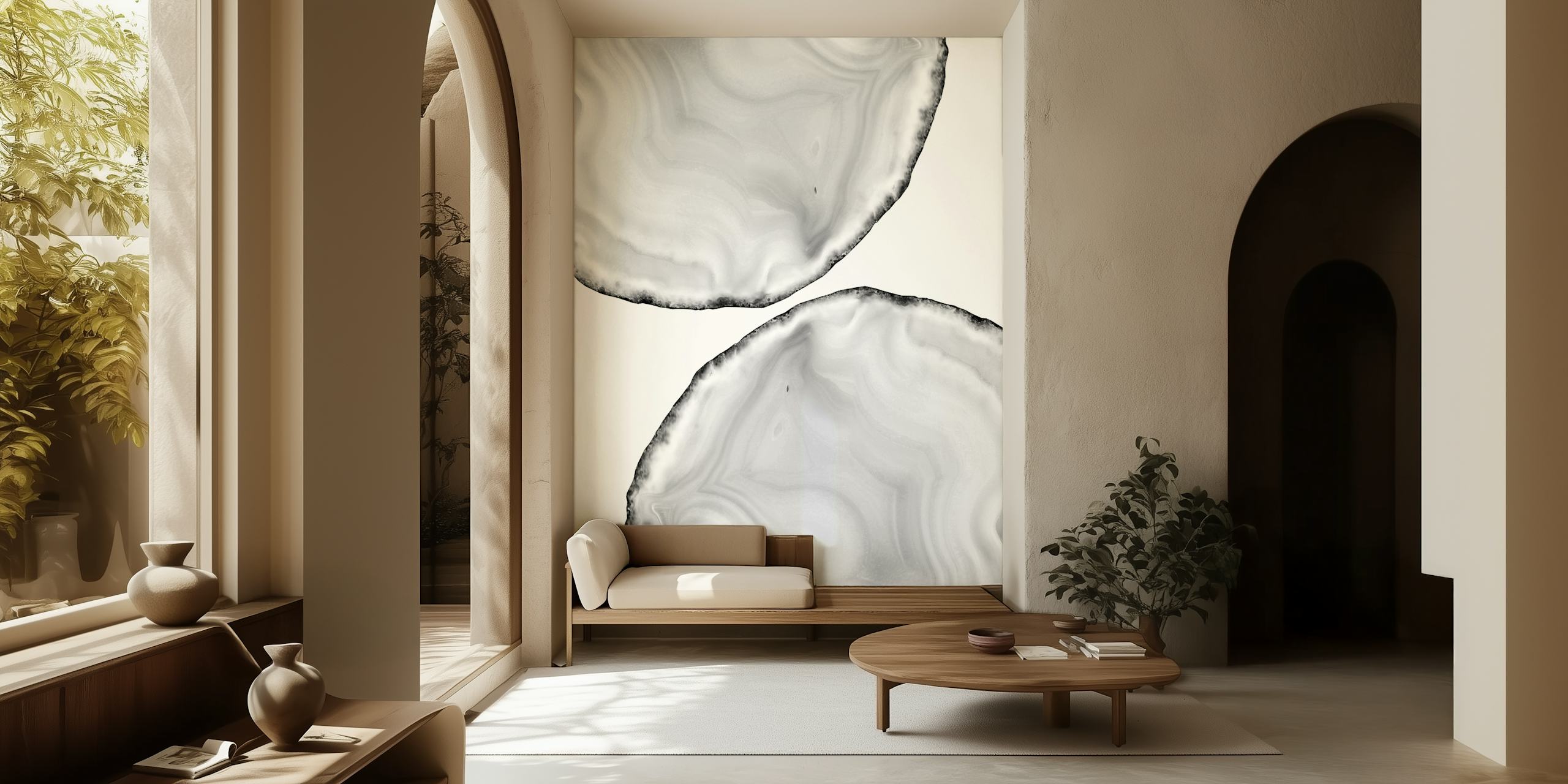 White Agate Tapete in einem Raum