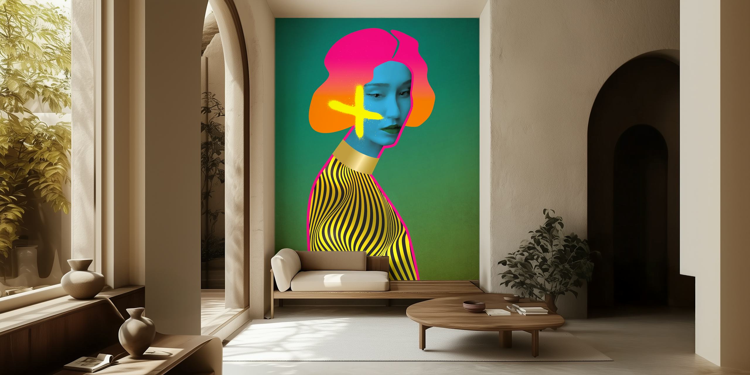 Tapeta Neon Goldie wyświetlona w pokoju