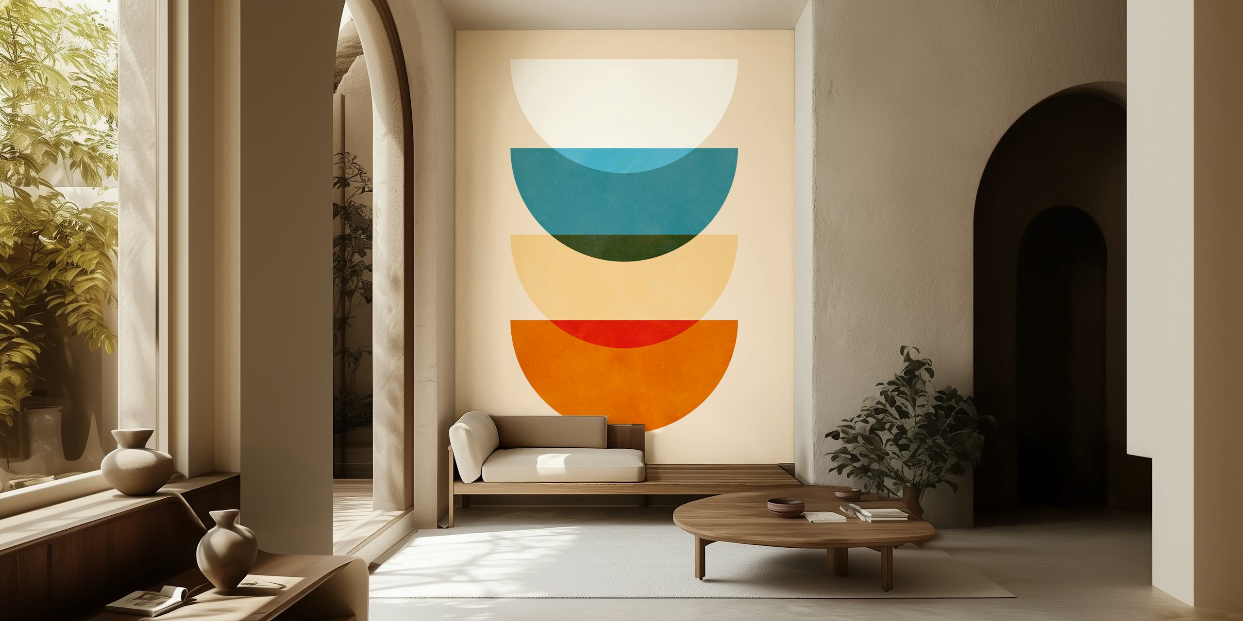 Modern art wallpaper with colorful circles