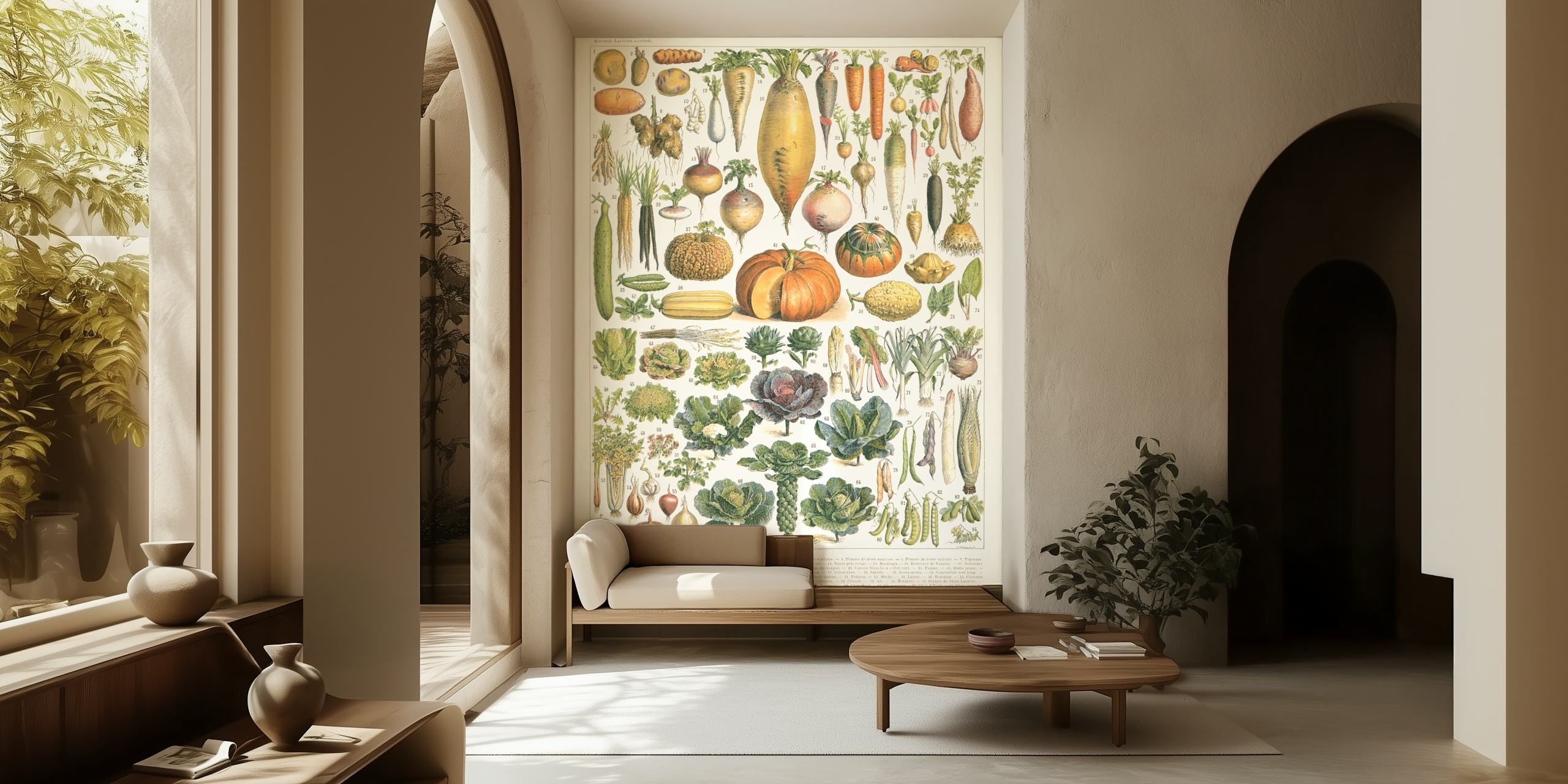 vintage βοτανική Vegetable encyclopedia ταπετσαρία