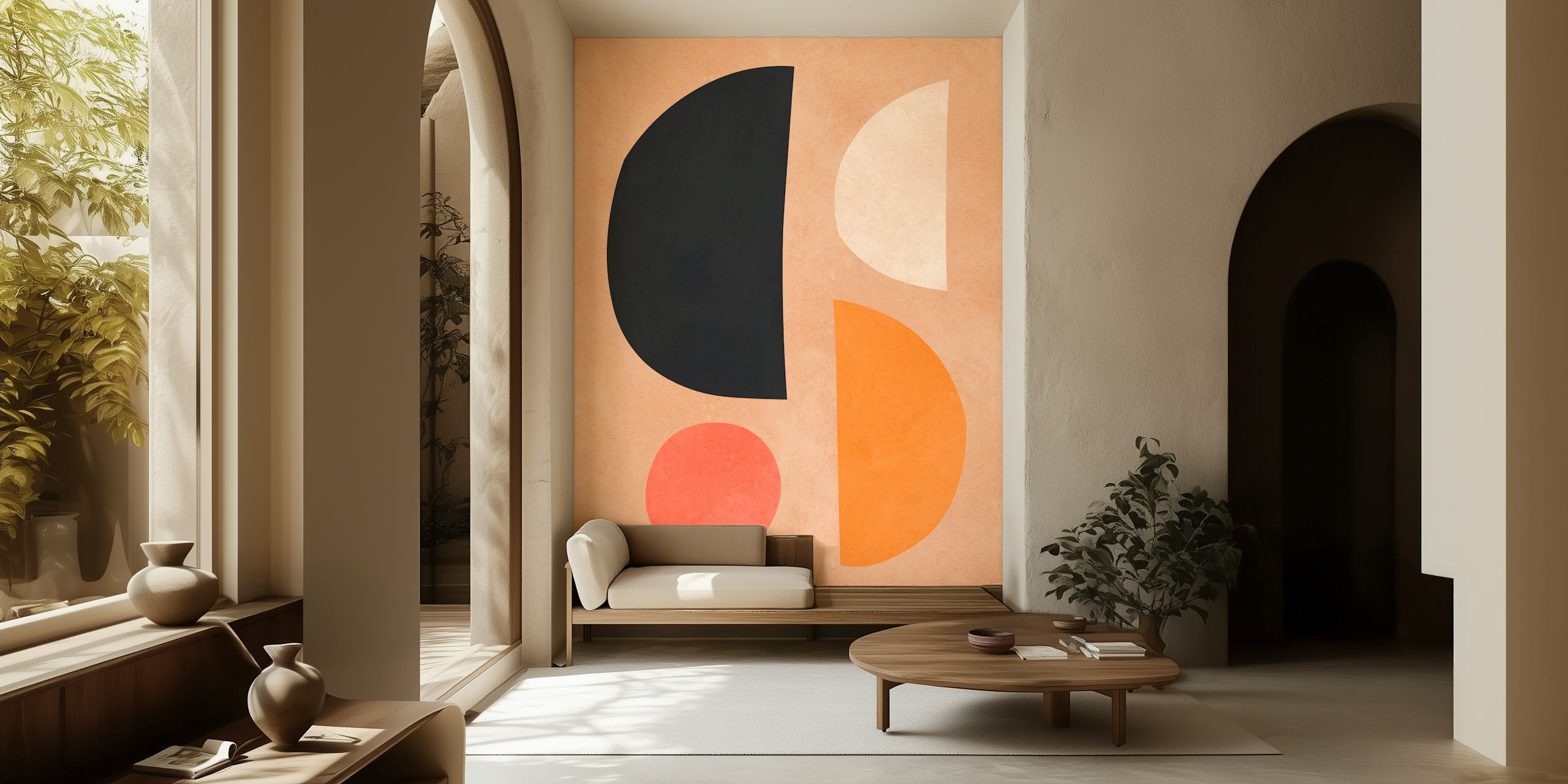 Papier peint Expressionist circles exposé dans une pièce