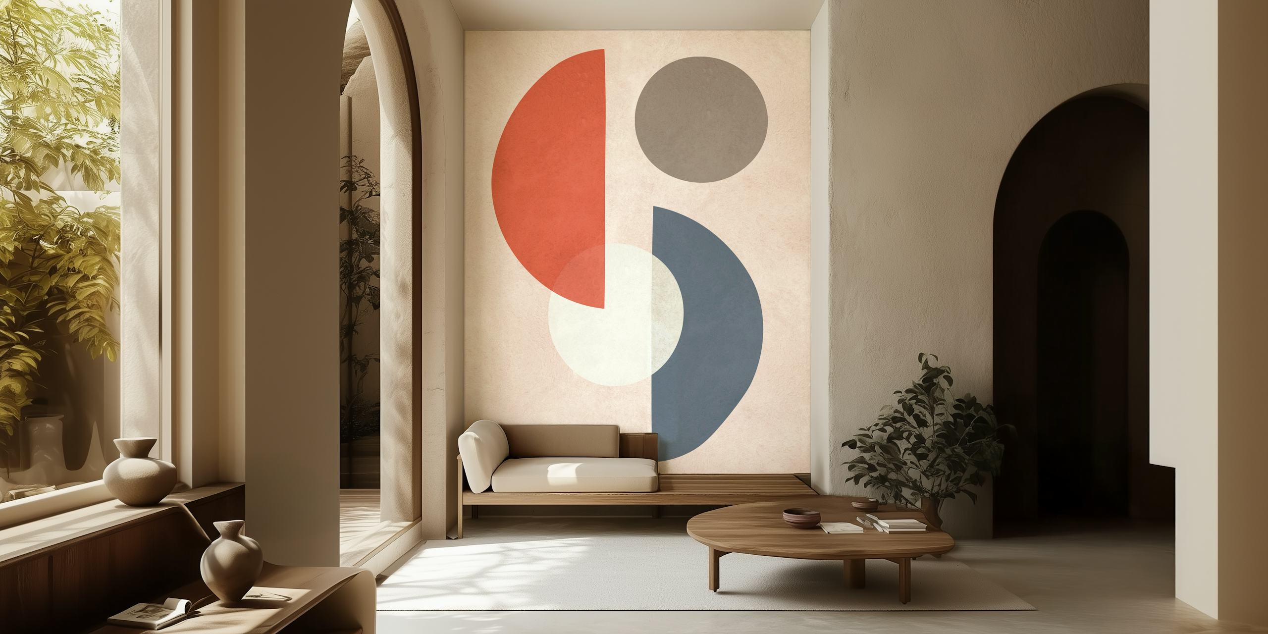 Expressionist circles papel pintado en una habitación