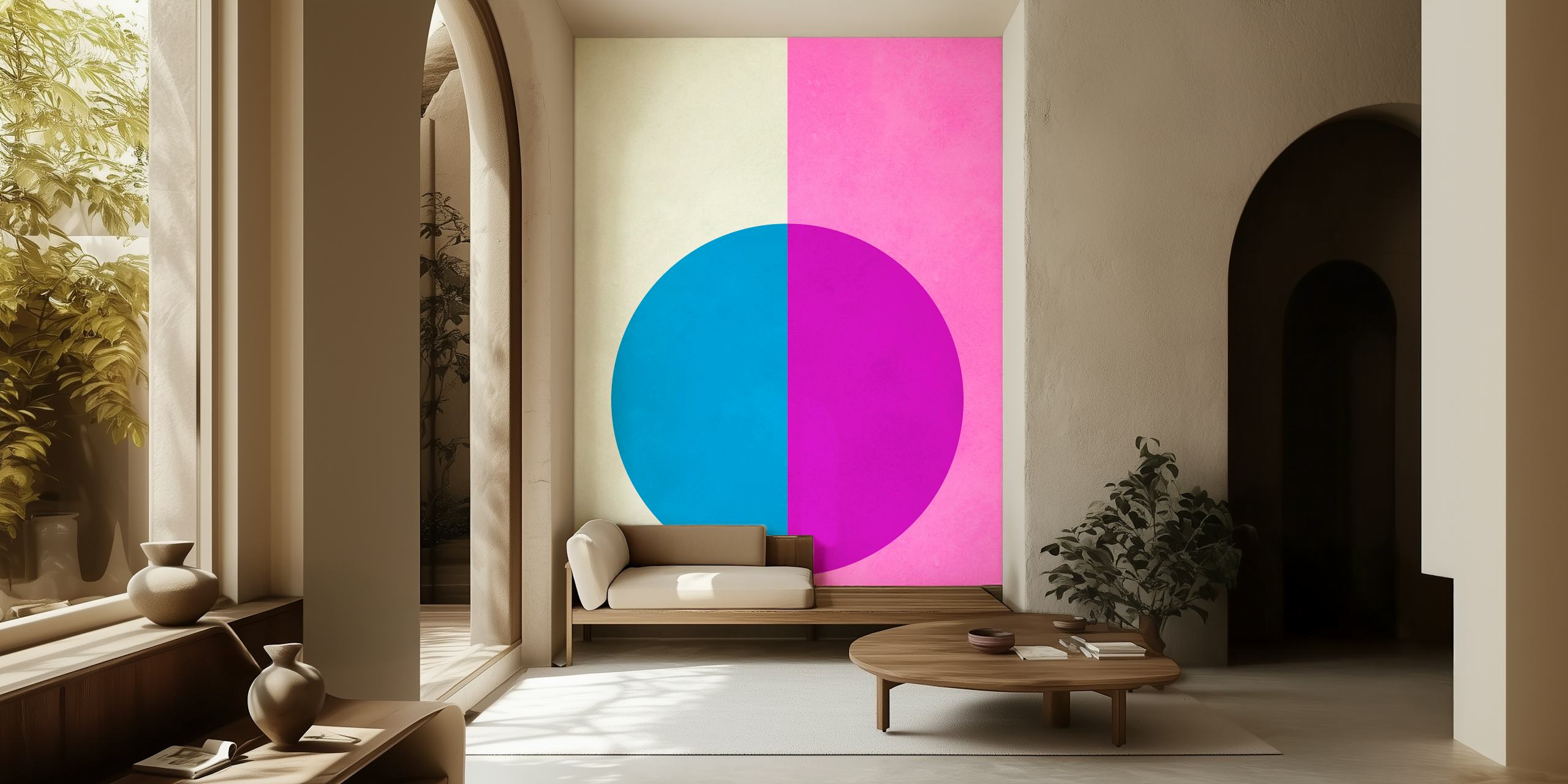 Contemporary wallpaper in a room setting