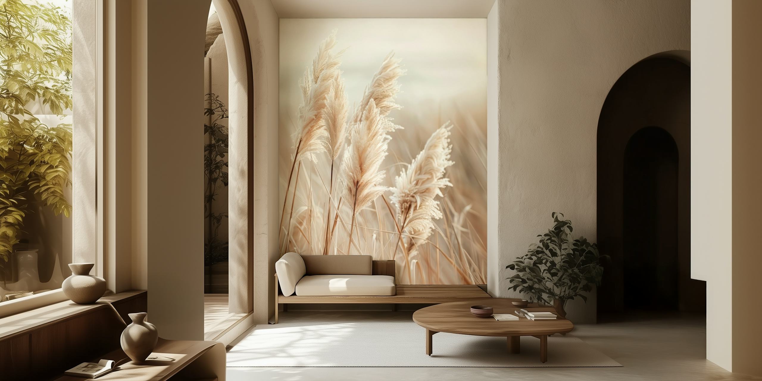 Pampas grass by the sea ταπετσαρία σε ένα δωμάτιο