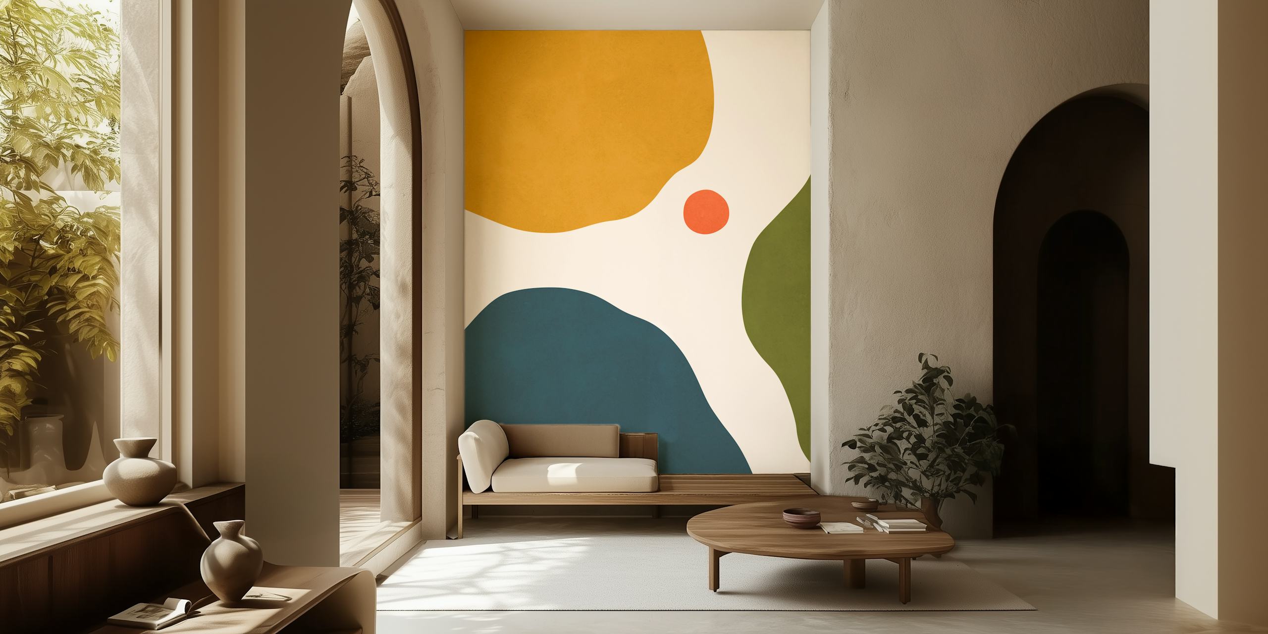 Expressive curved shapes 7 tapetti huoneessa