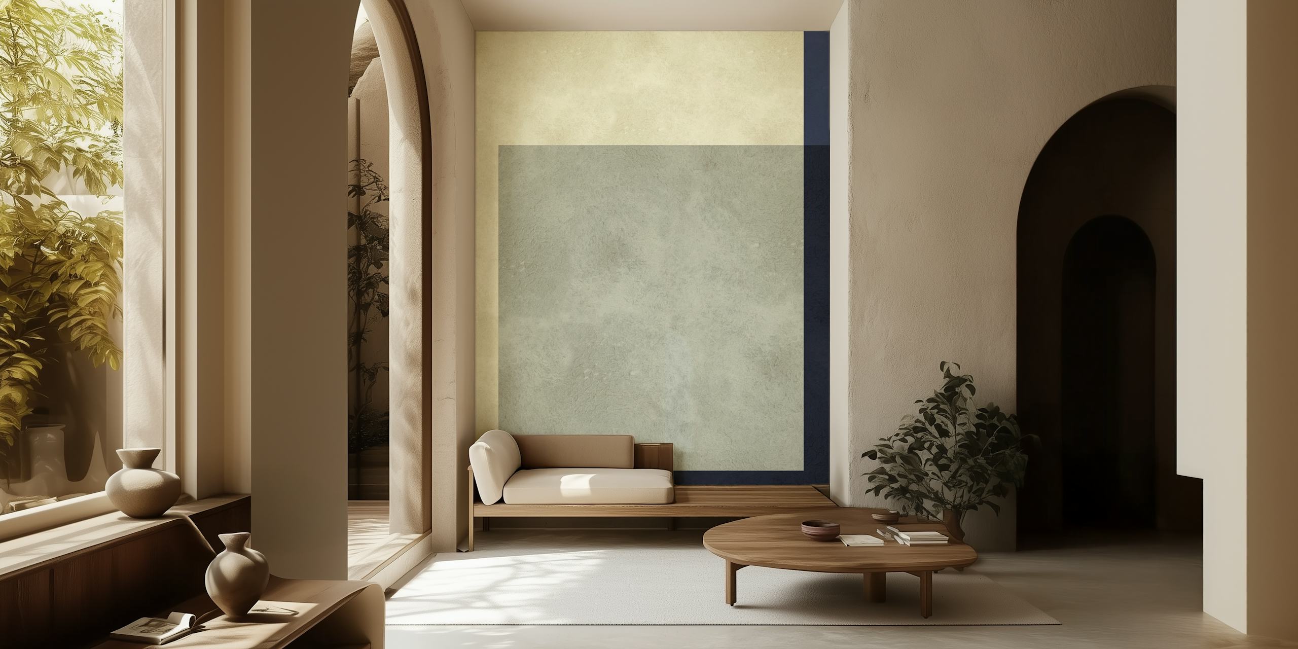 Modern geometric shapes papel pintado en una habitación