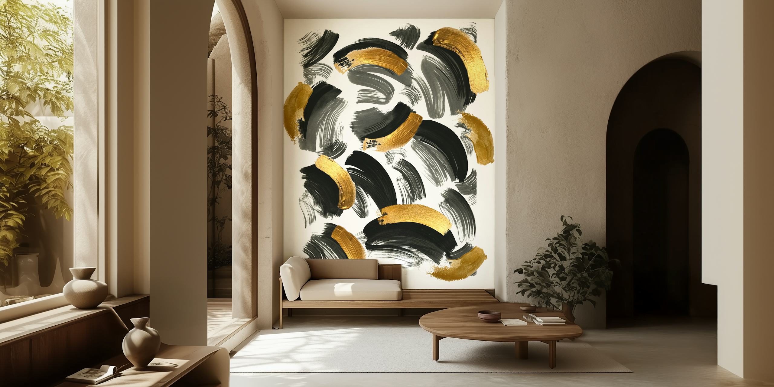 Paint Brush Art wallpaper in a room