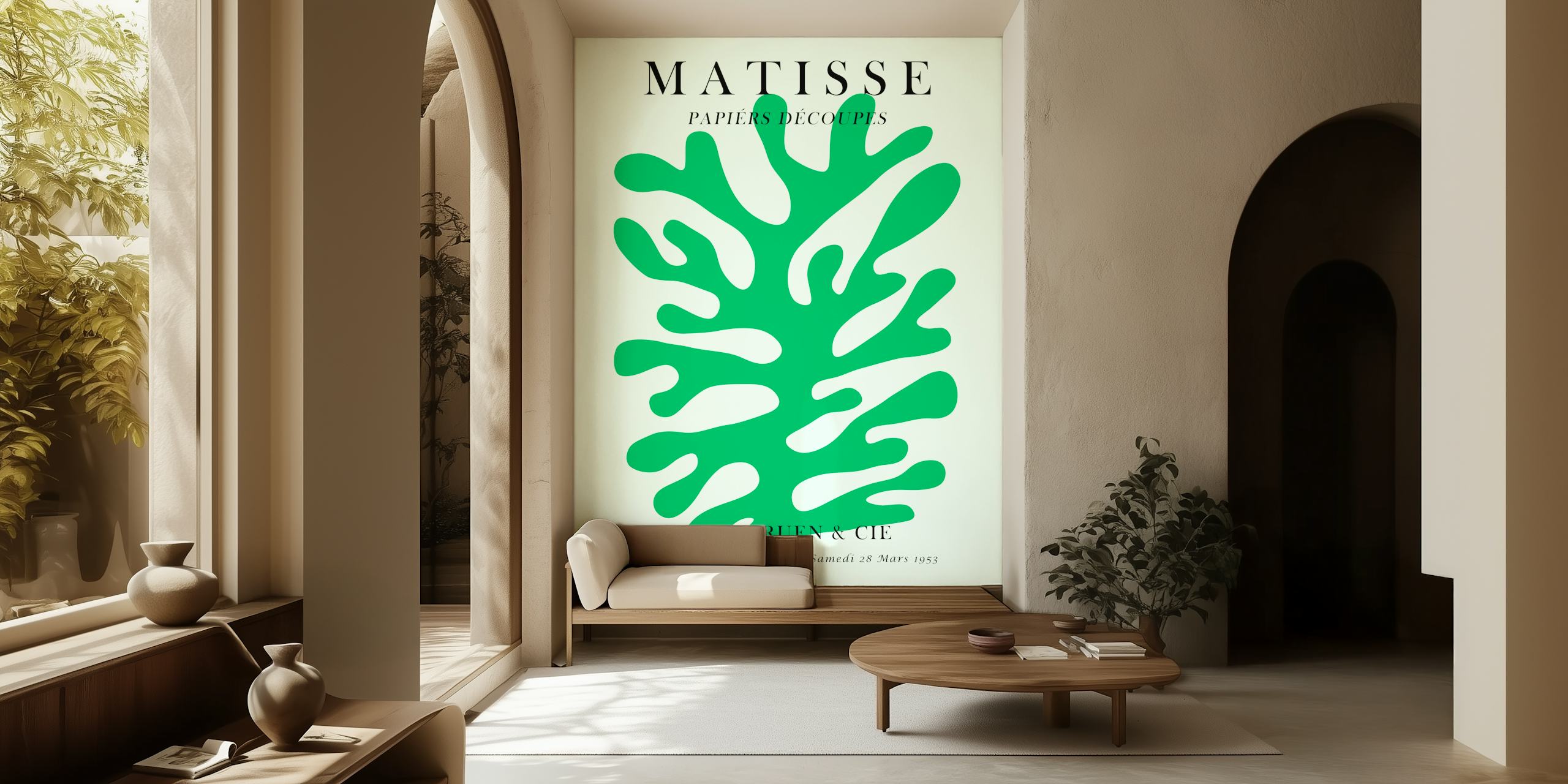 Matisse wallpaper design displayed in a room
