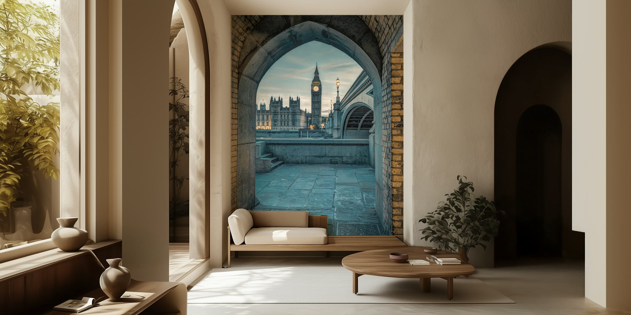 Arch View -tapetti esillä huoneessa