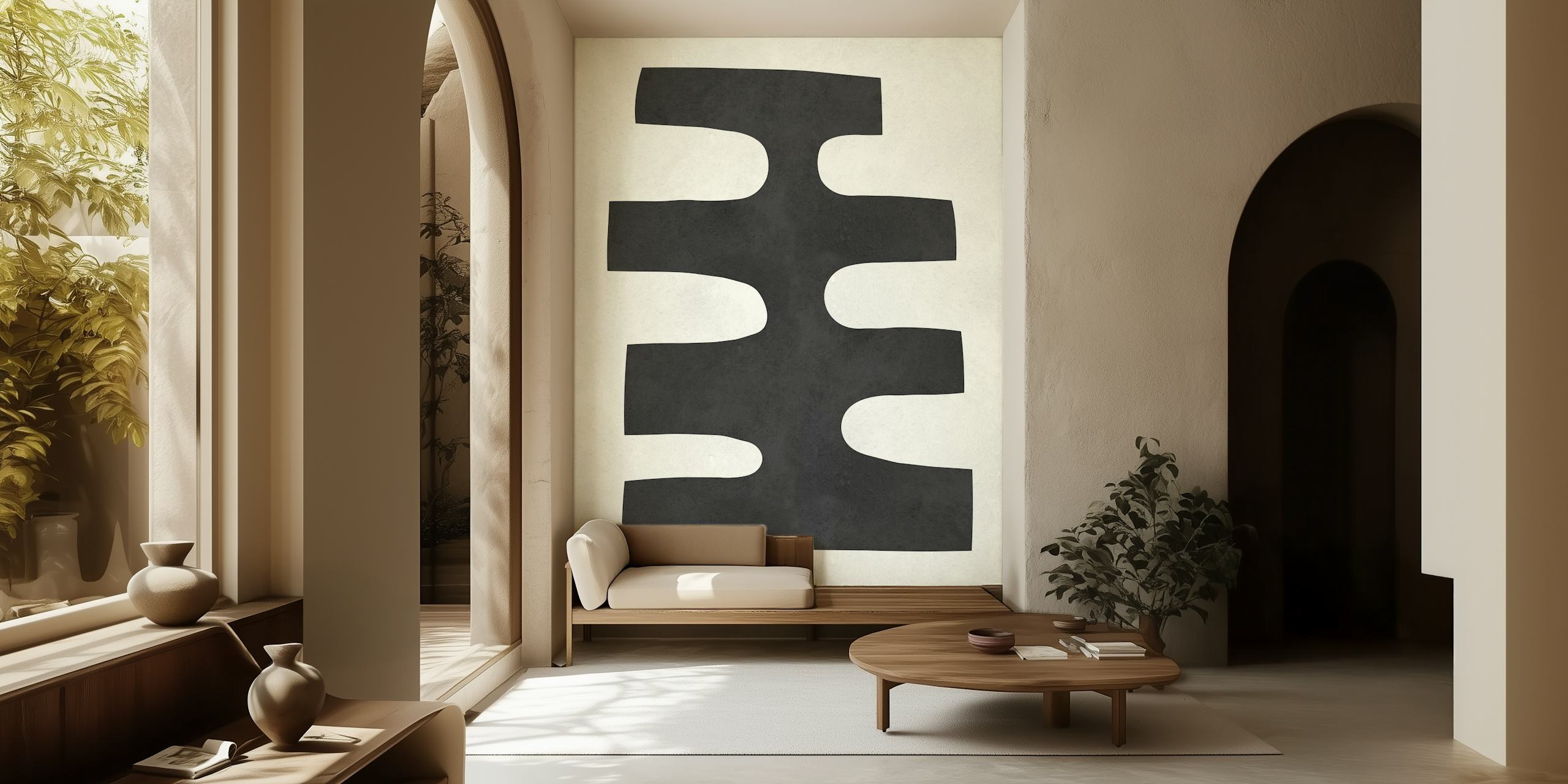 Papel tapiz Geometric modern art en una habitación