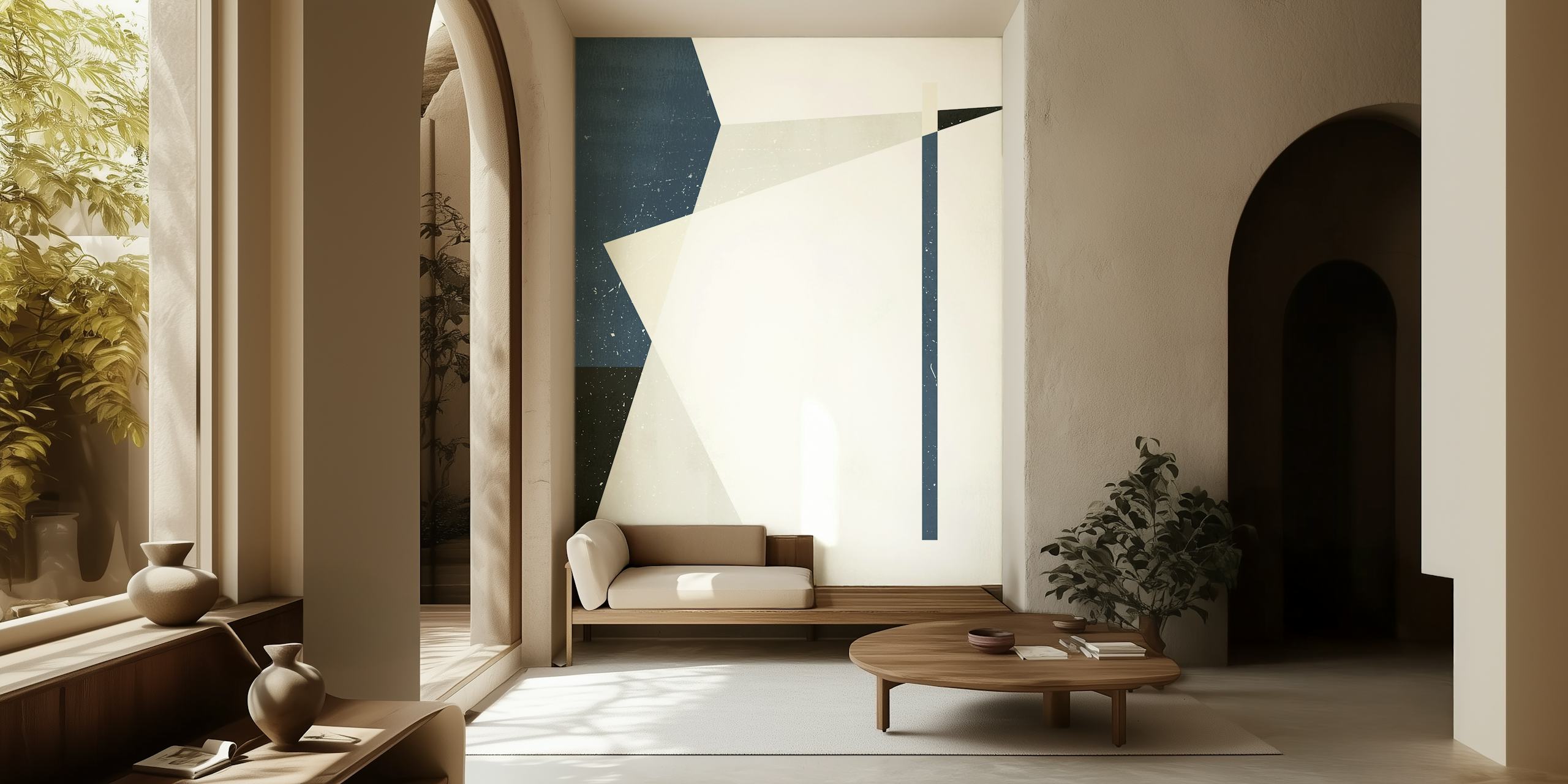 Carta da parati Modernist Shape Fusion in una stanza