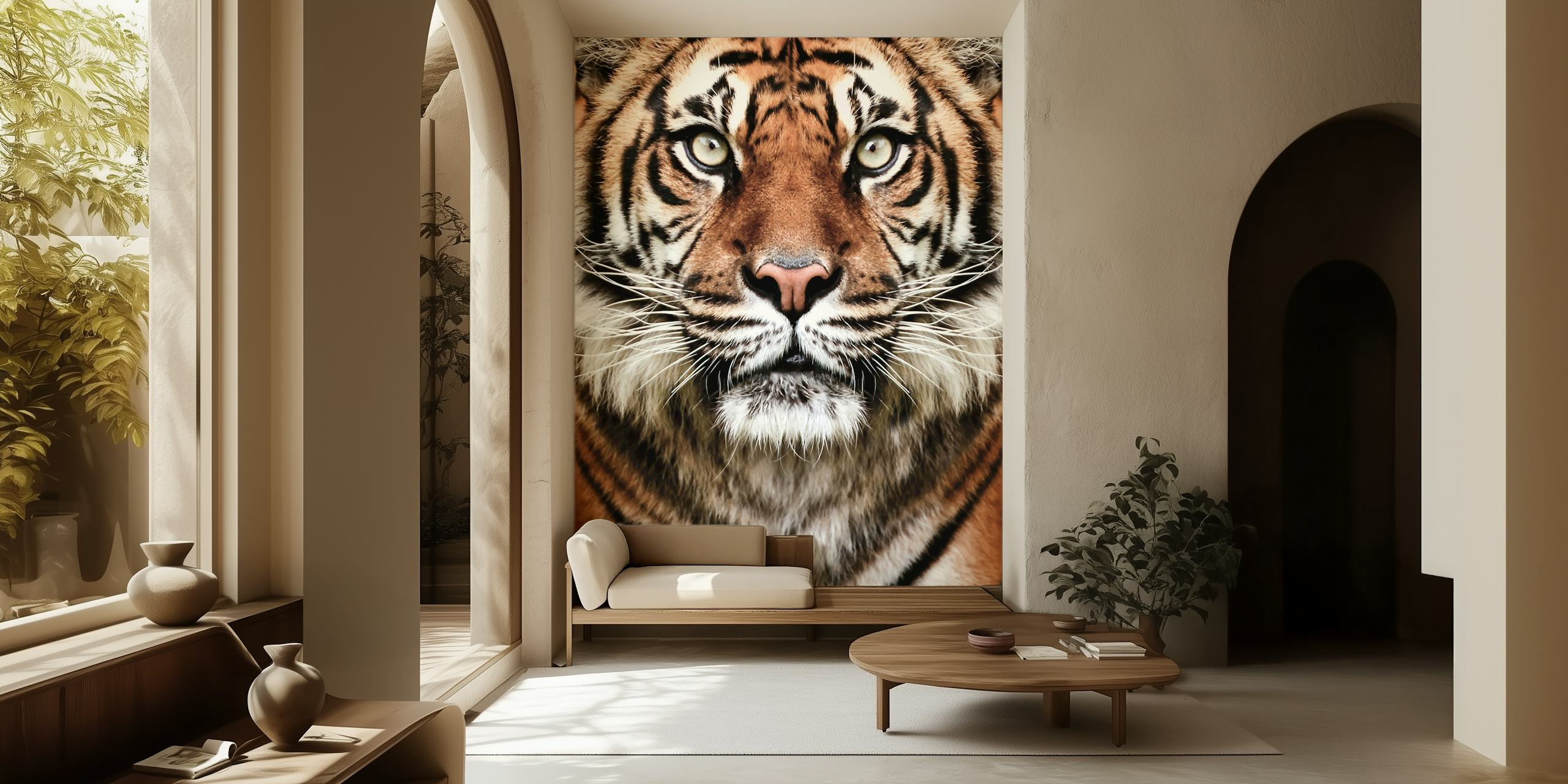 Tiger Eyes-tapet i ett modernt rum