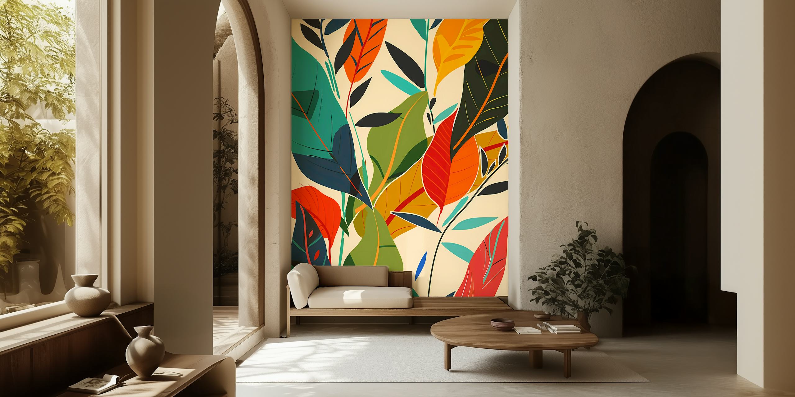 Design della carta da parati Tropical Foliage 16 in una stanza