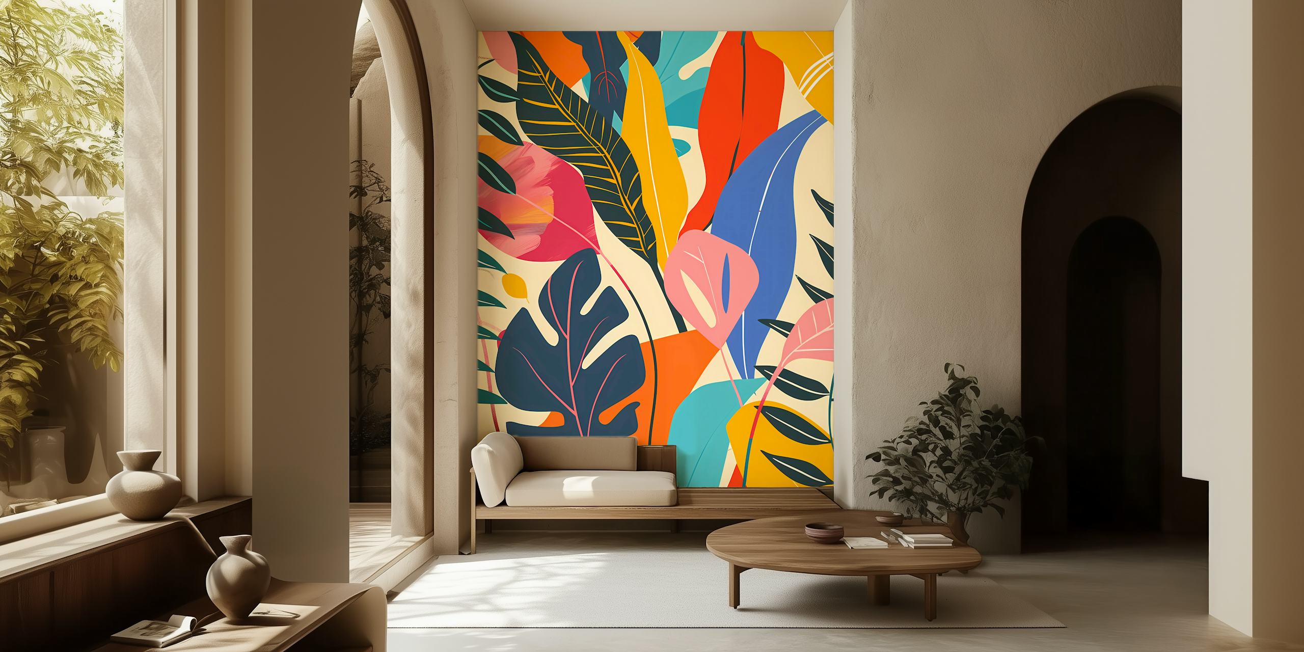 Tropical Foliage 17 wallpaper displayed in a room