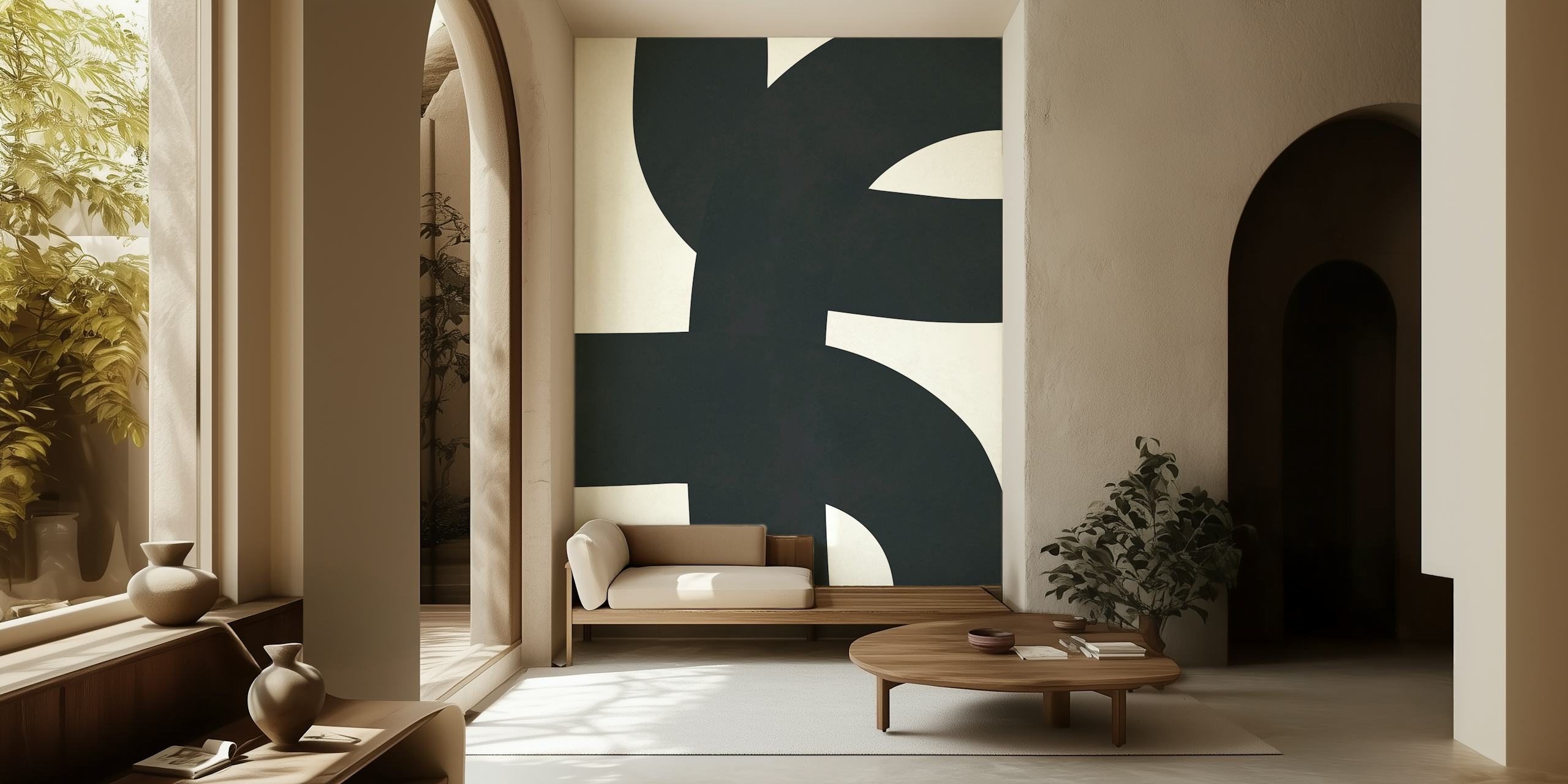 Chic Noir Vortex tapetdesign i et rom