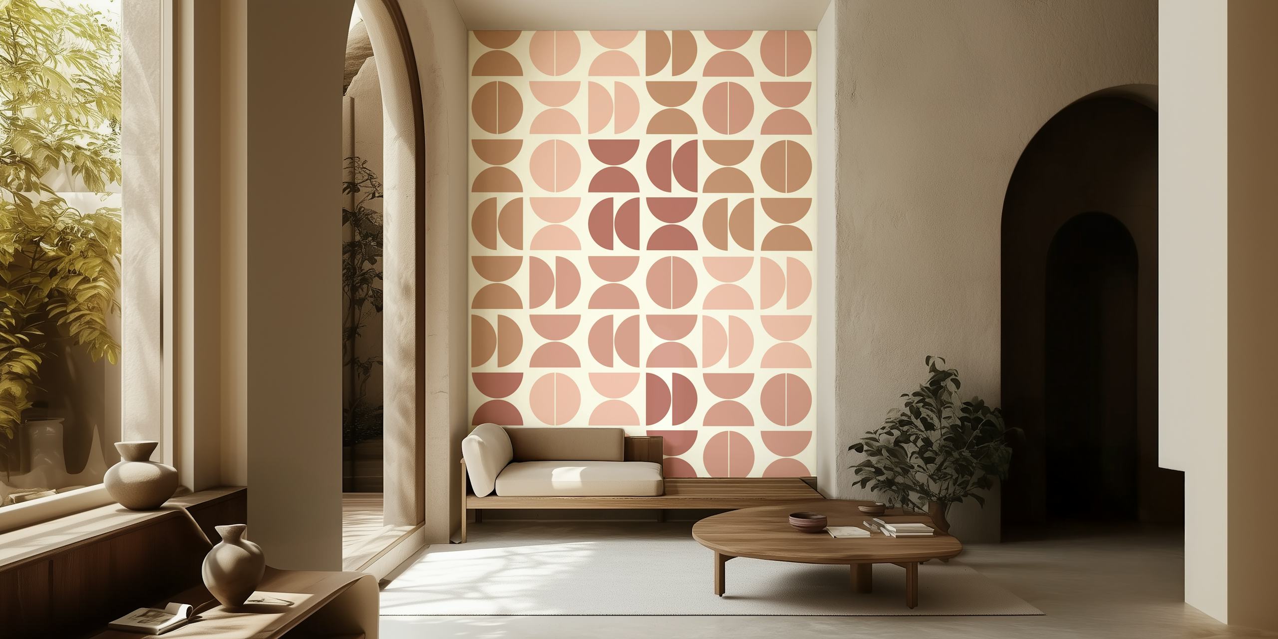 Retro Semicircle Bliss wallpaper in a room