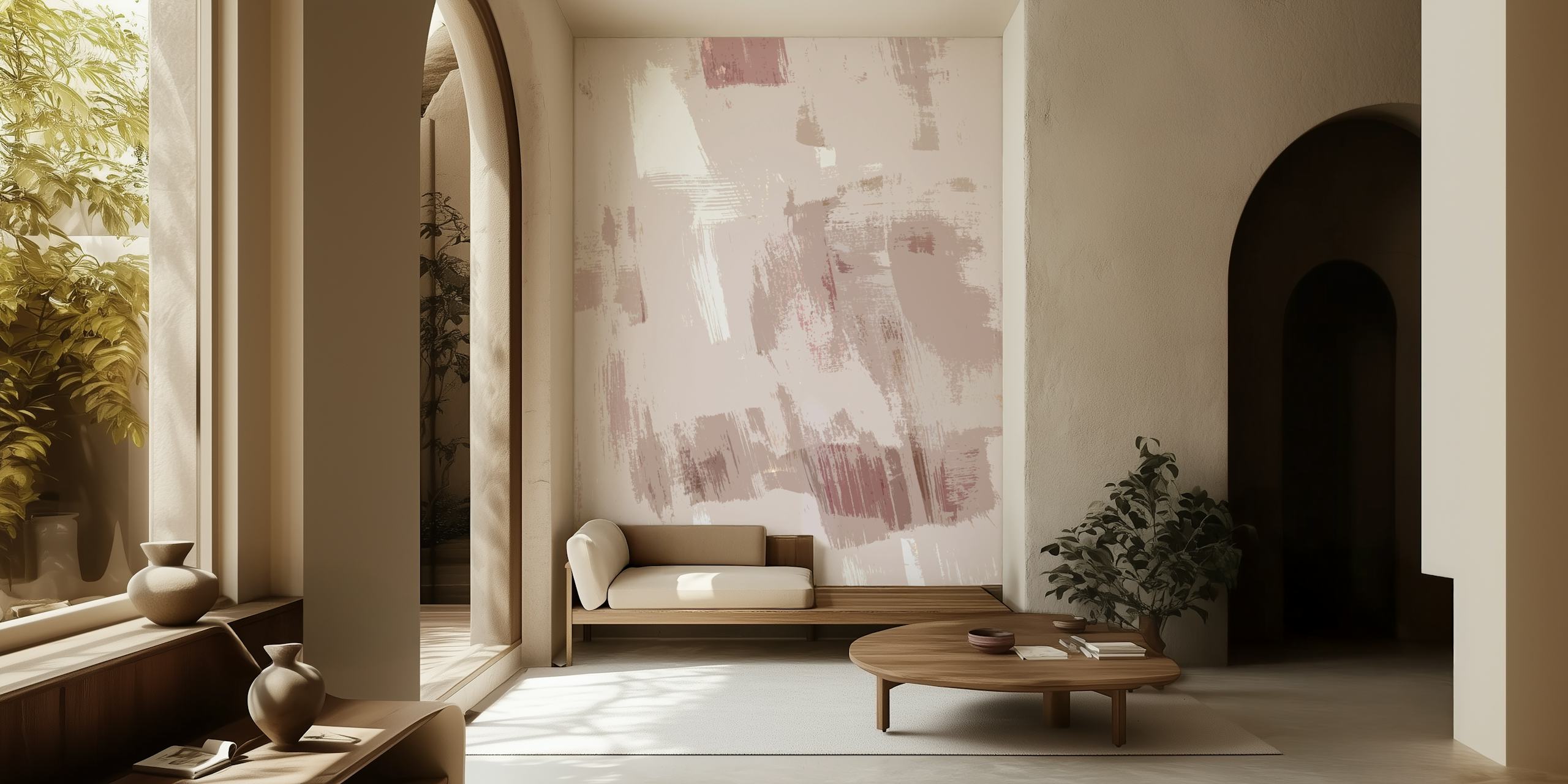 Pastel brush stroke wallpaper i et rum