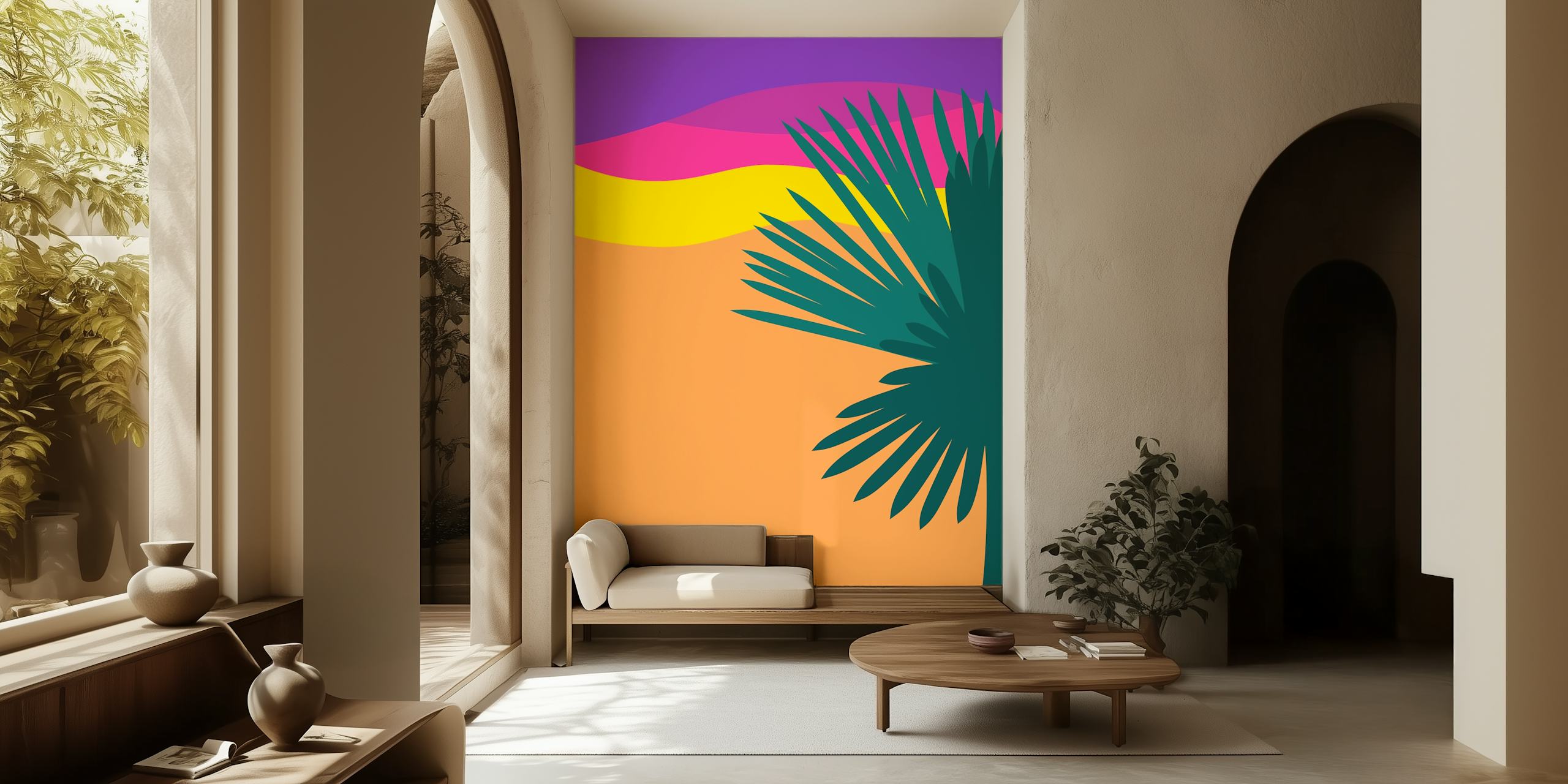 Tropical Sunset Bliss ταπετσαρία σε ένα δωμάτιο