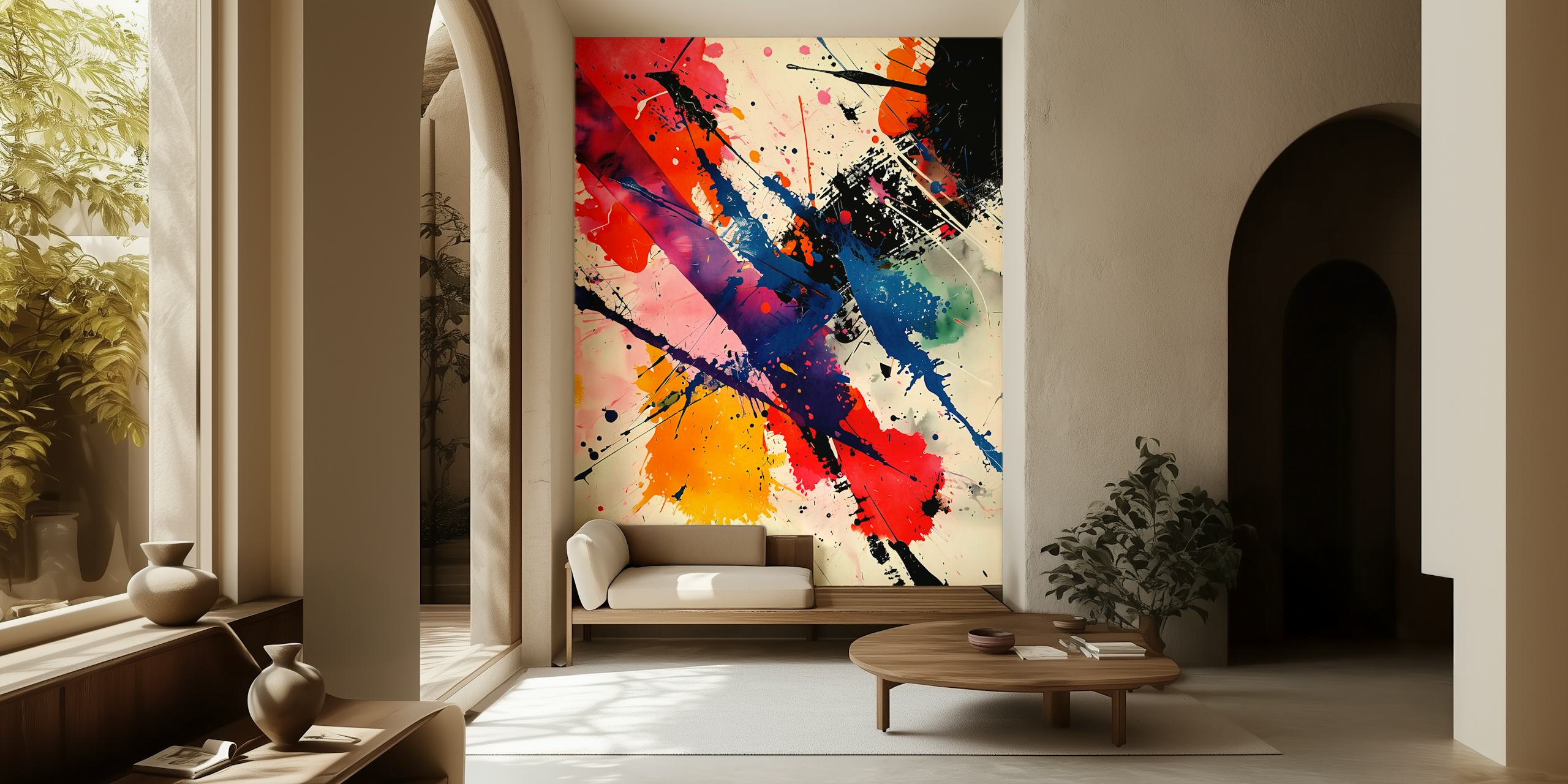 Tapeta wibrujące brush strokes w pokoju