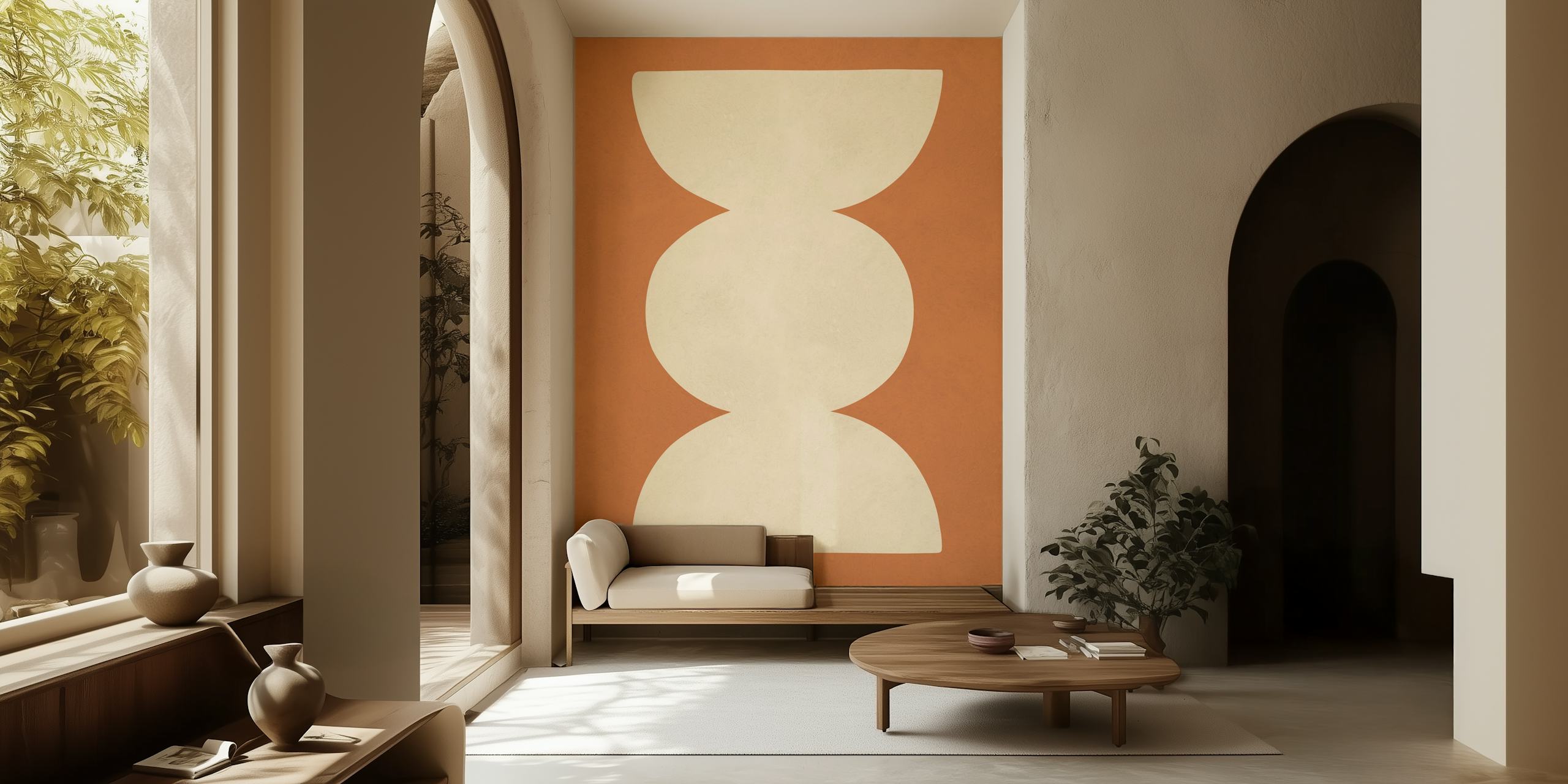 Tribal expressionist shapes carta da parati in una stanza