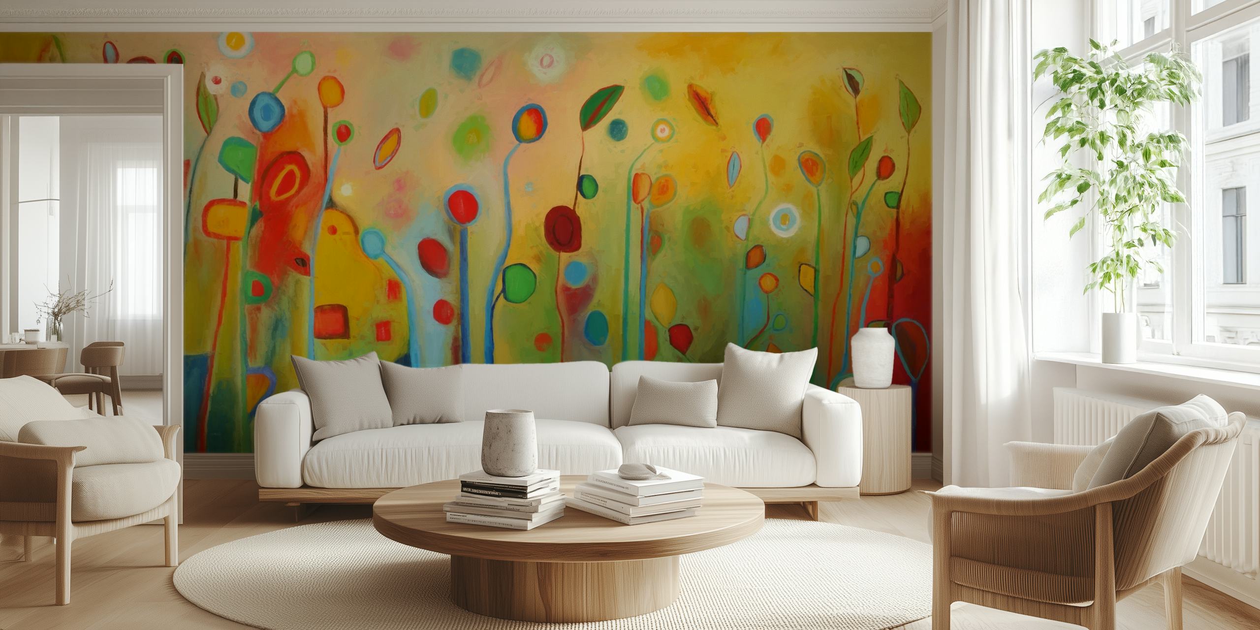 Vibrant Wildflowers 7 wallpaper in a room