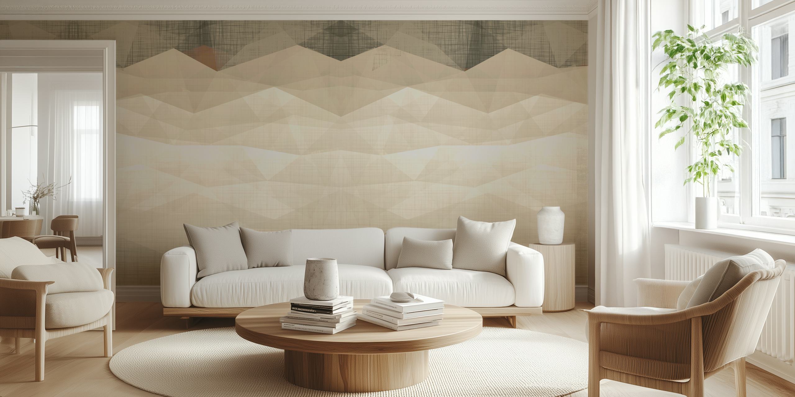 Beige Mountains tapeta w pokoju