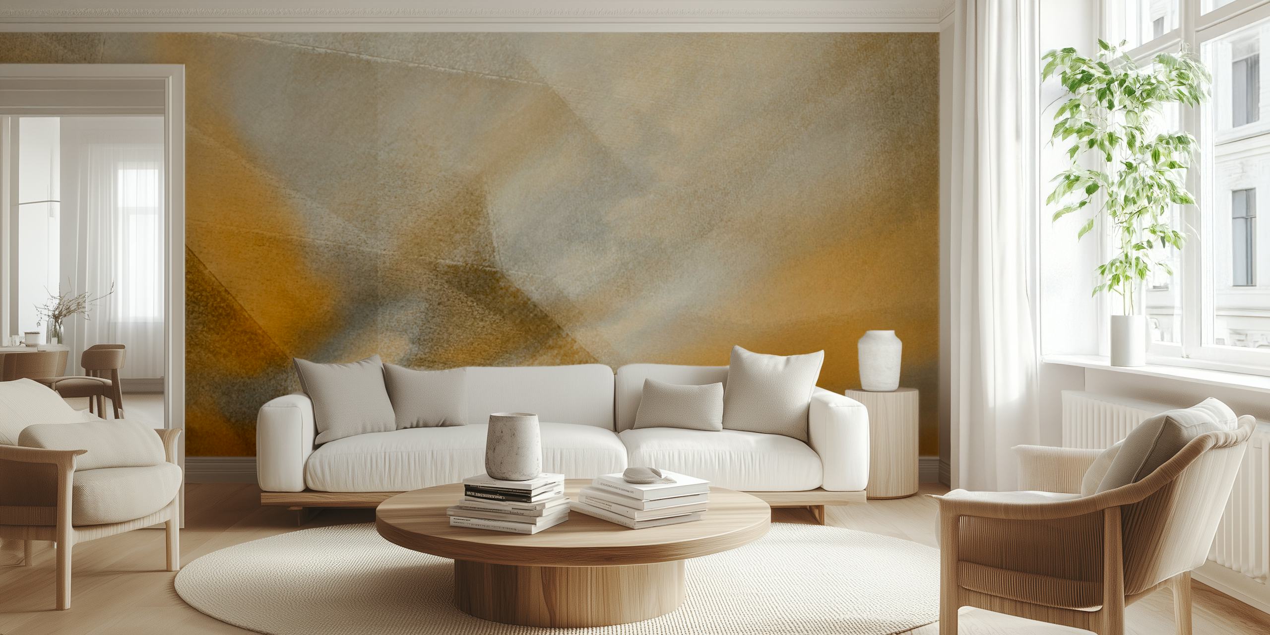 Golden Facet Fantasy wallpaper in a room