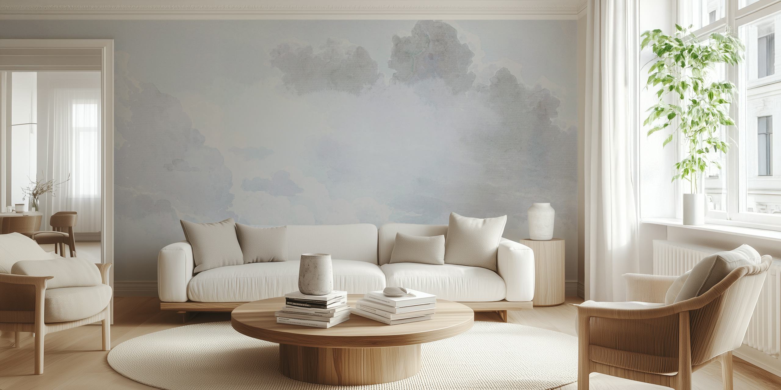 Ethereal Cloudscape Essence-tapet i et rum