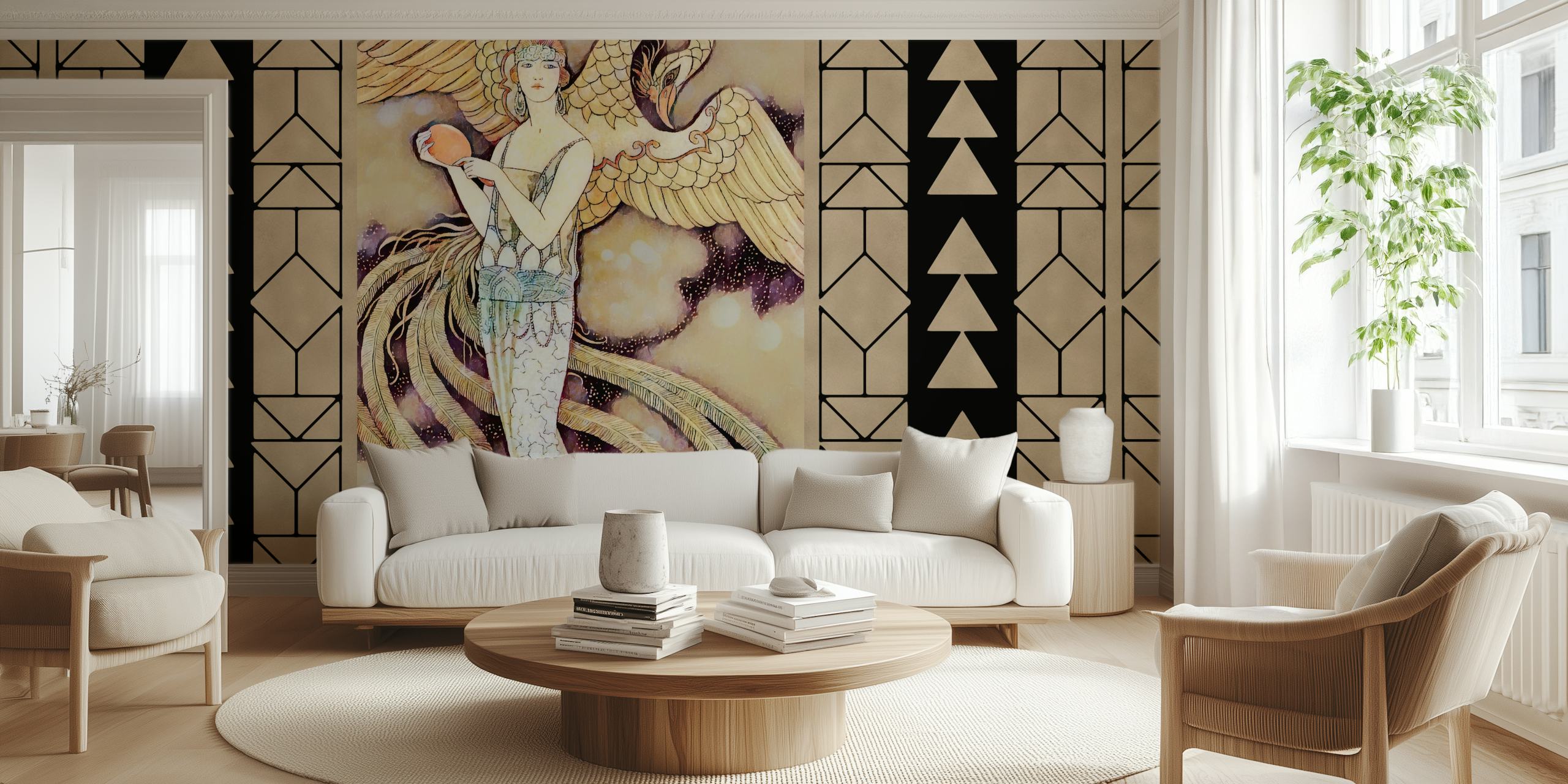 Art Deco Glamour Mosaic Tapete in einem Raum