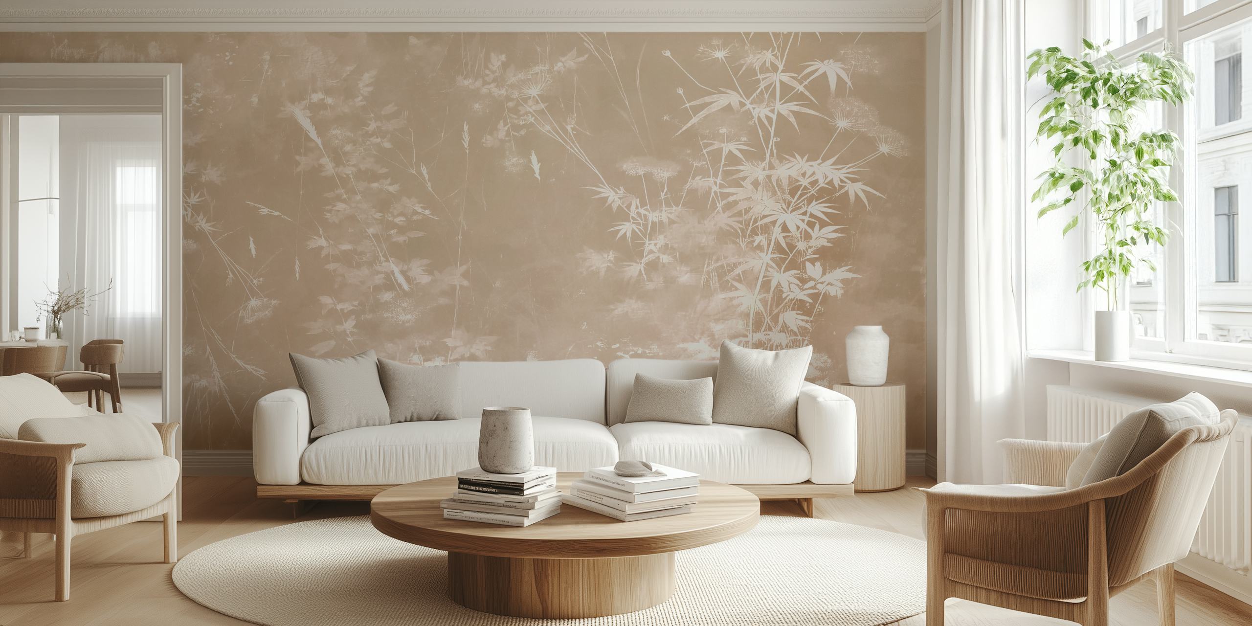 Papel tapiz Bamboo Dreamscape en una habitación