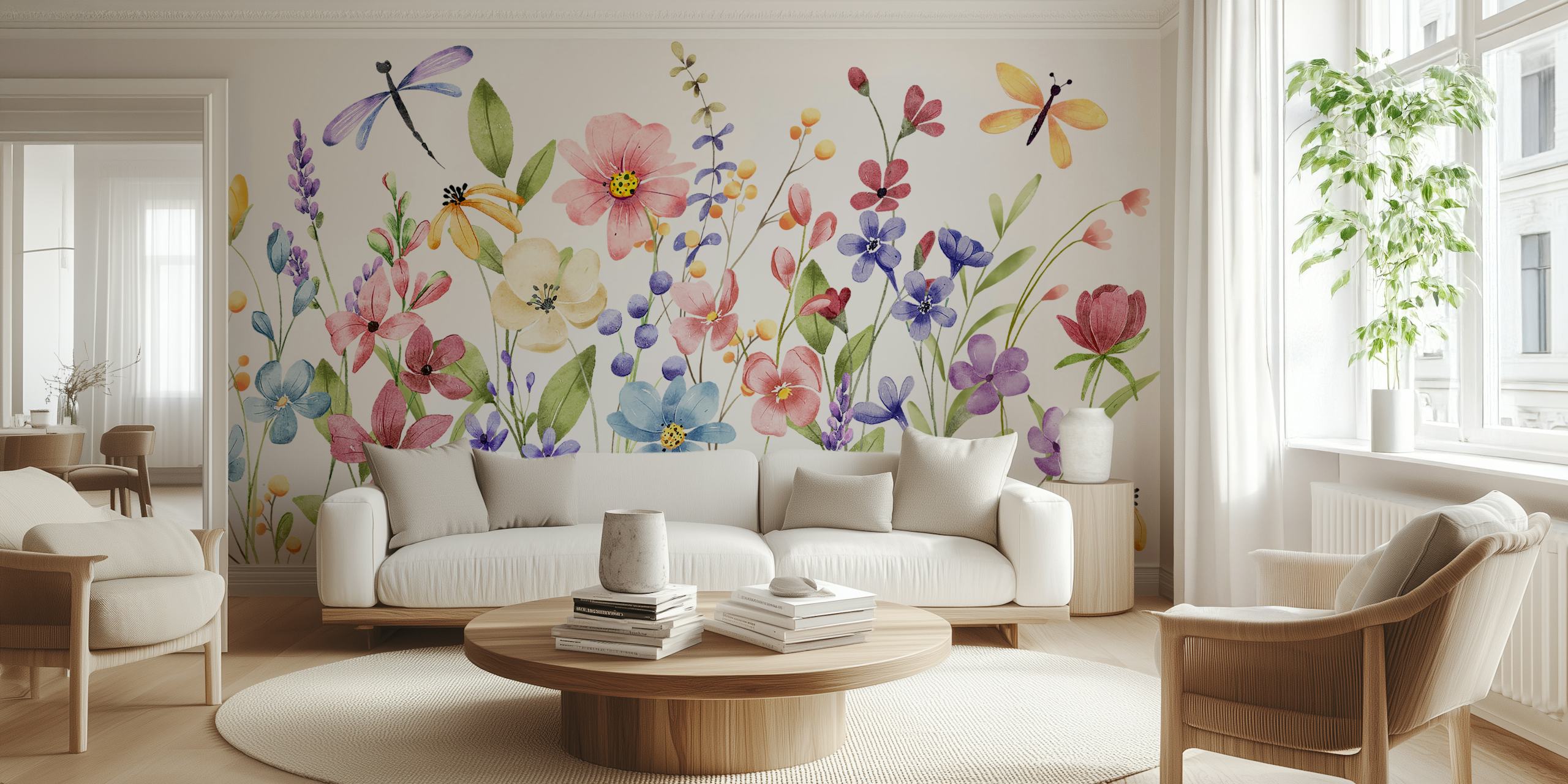 Vibrant Flower Blossoms ταπετσαρία σε ένα δωμάτιο