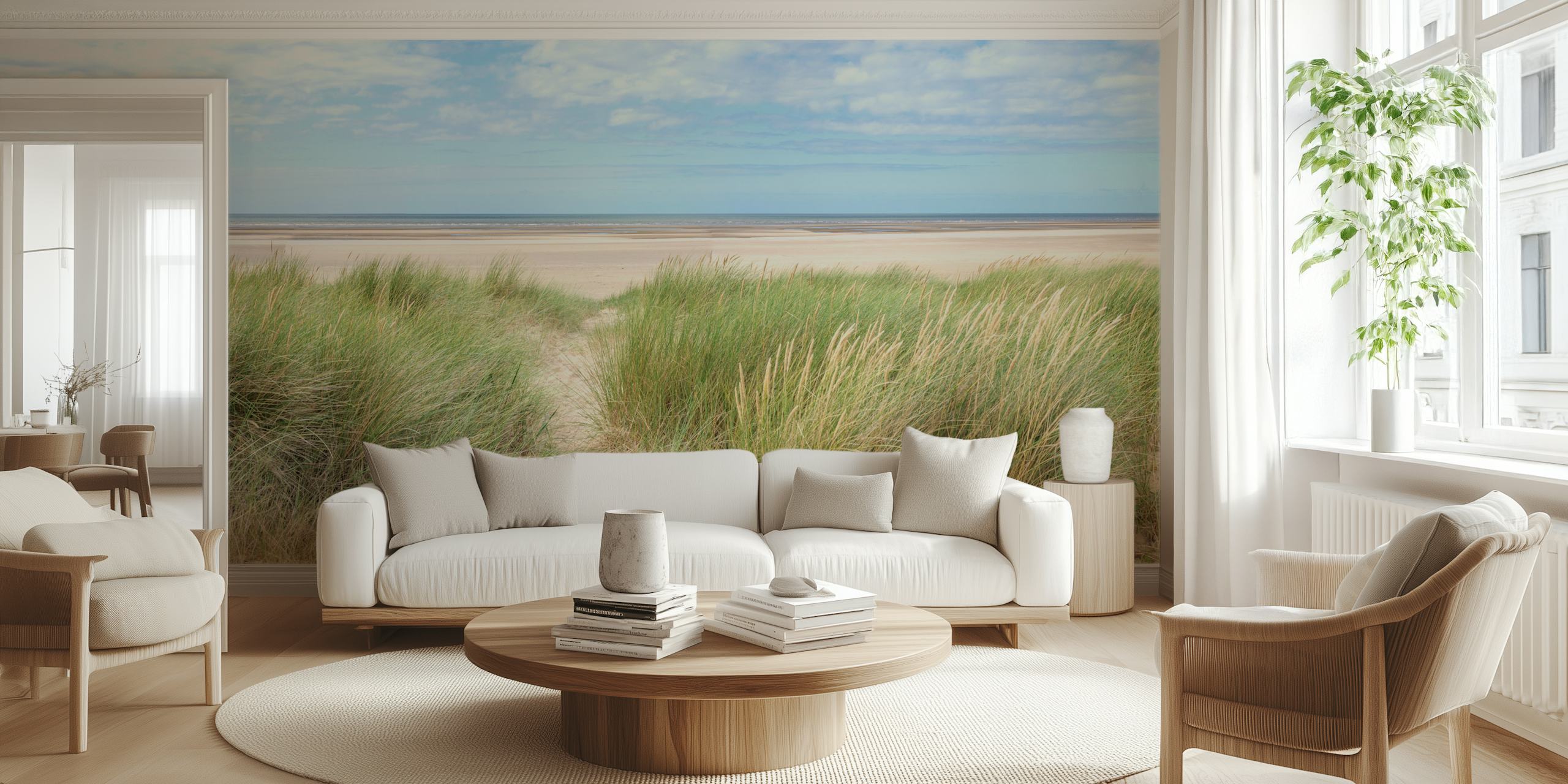 Tapeta Grassland by the Sea u sobi