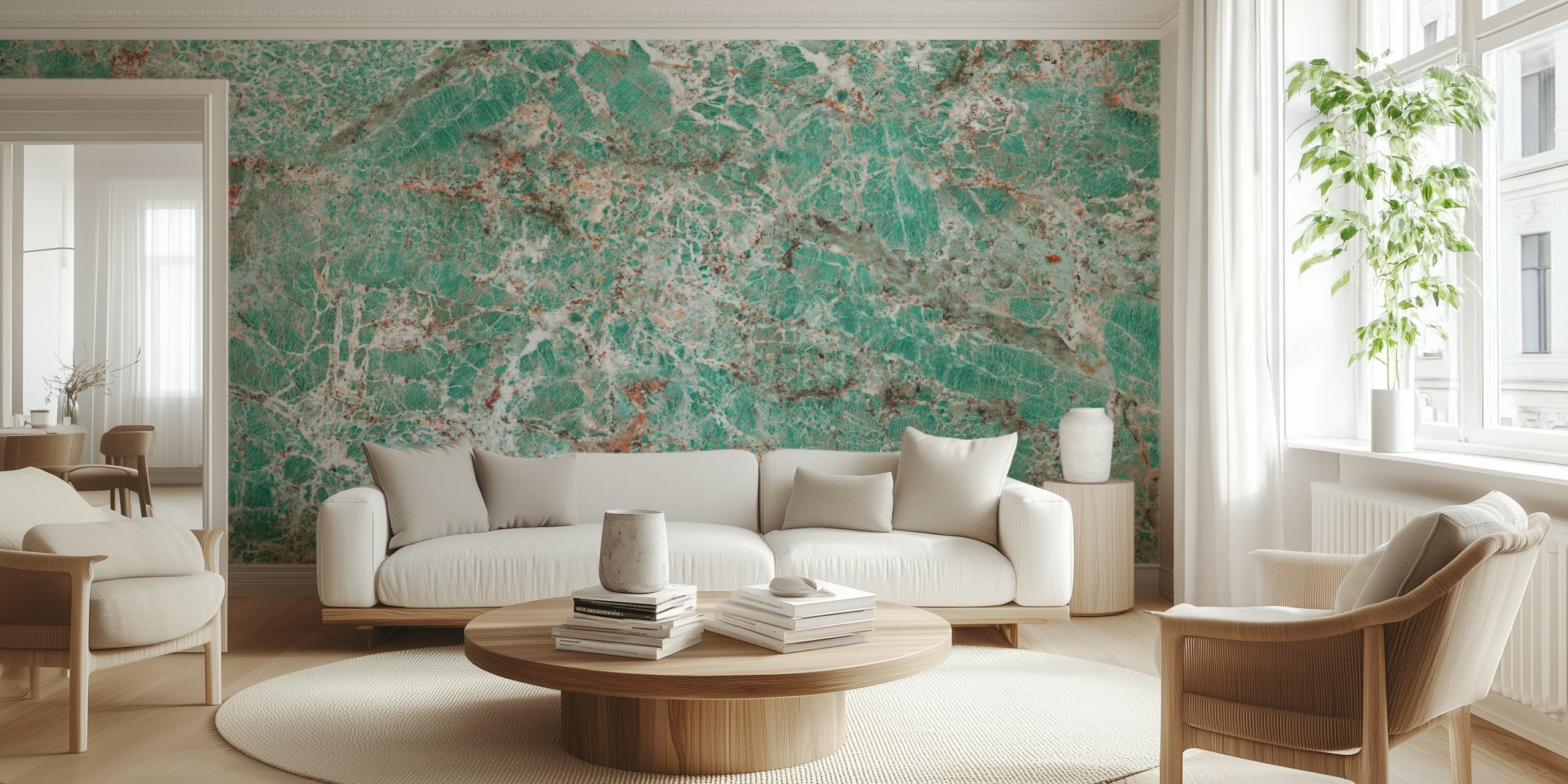 Tapeta Amazonite Marble prikazana u sobi