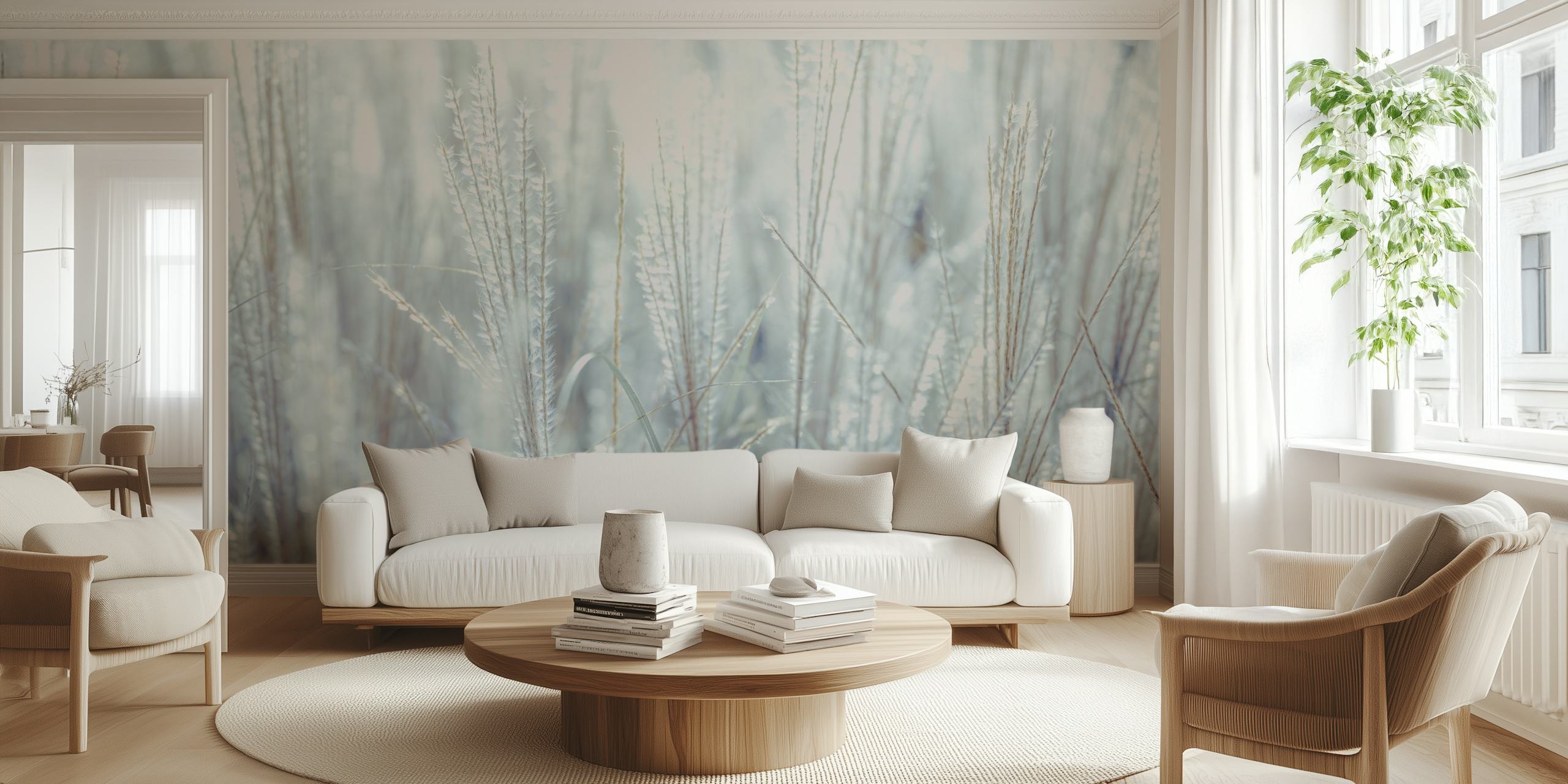 Papel pintado Japanese Silver Grass en una habitación