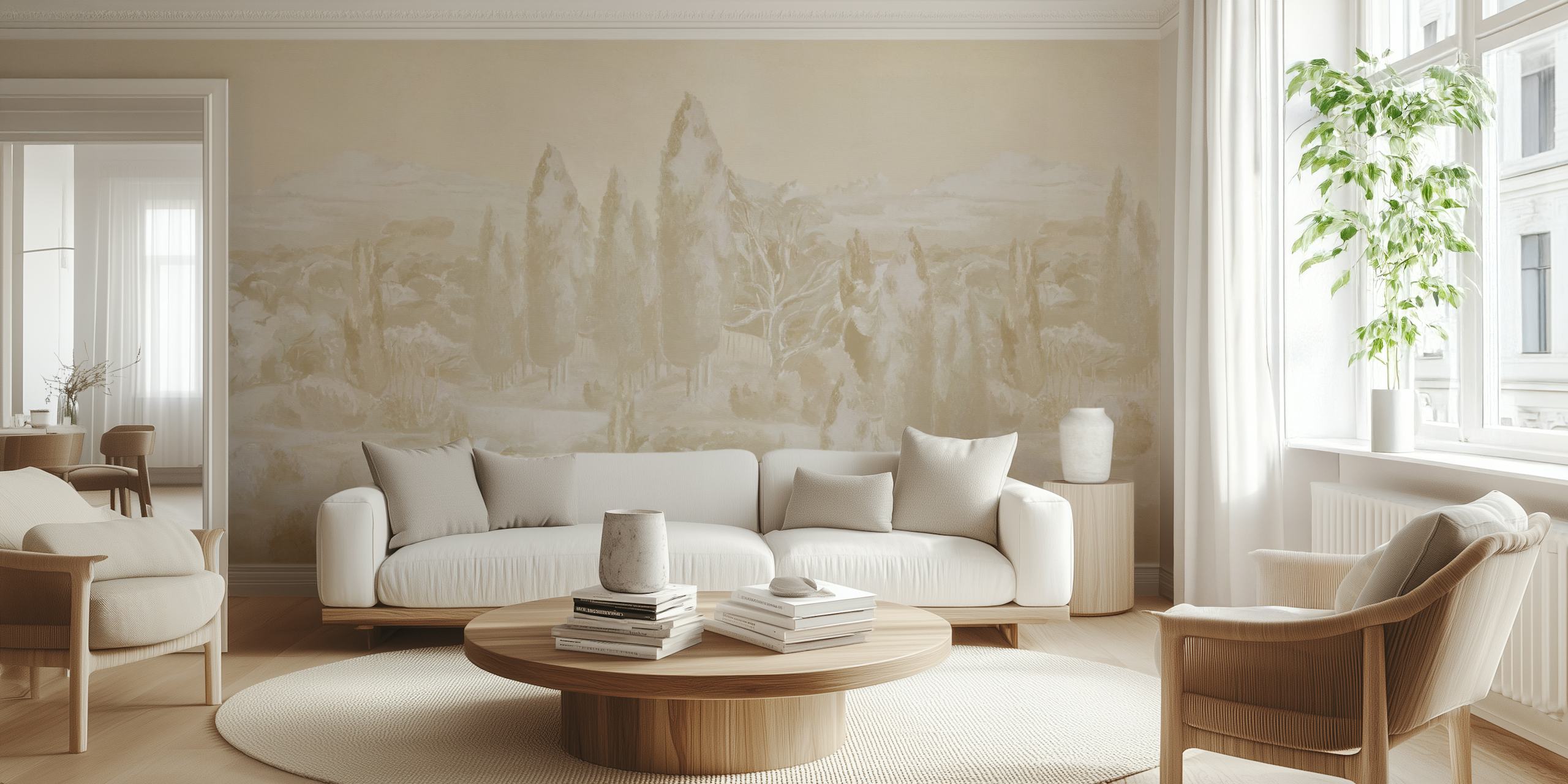 Neutral Shades Ivory ταπετσαρία σε ένα δωμάτιο