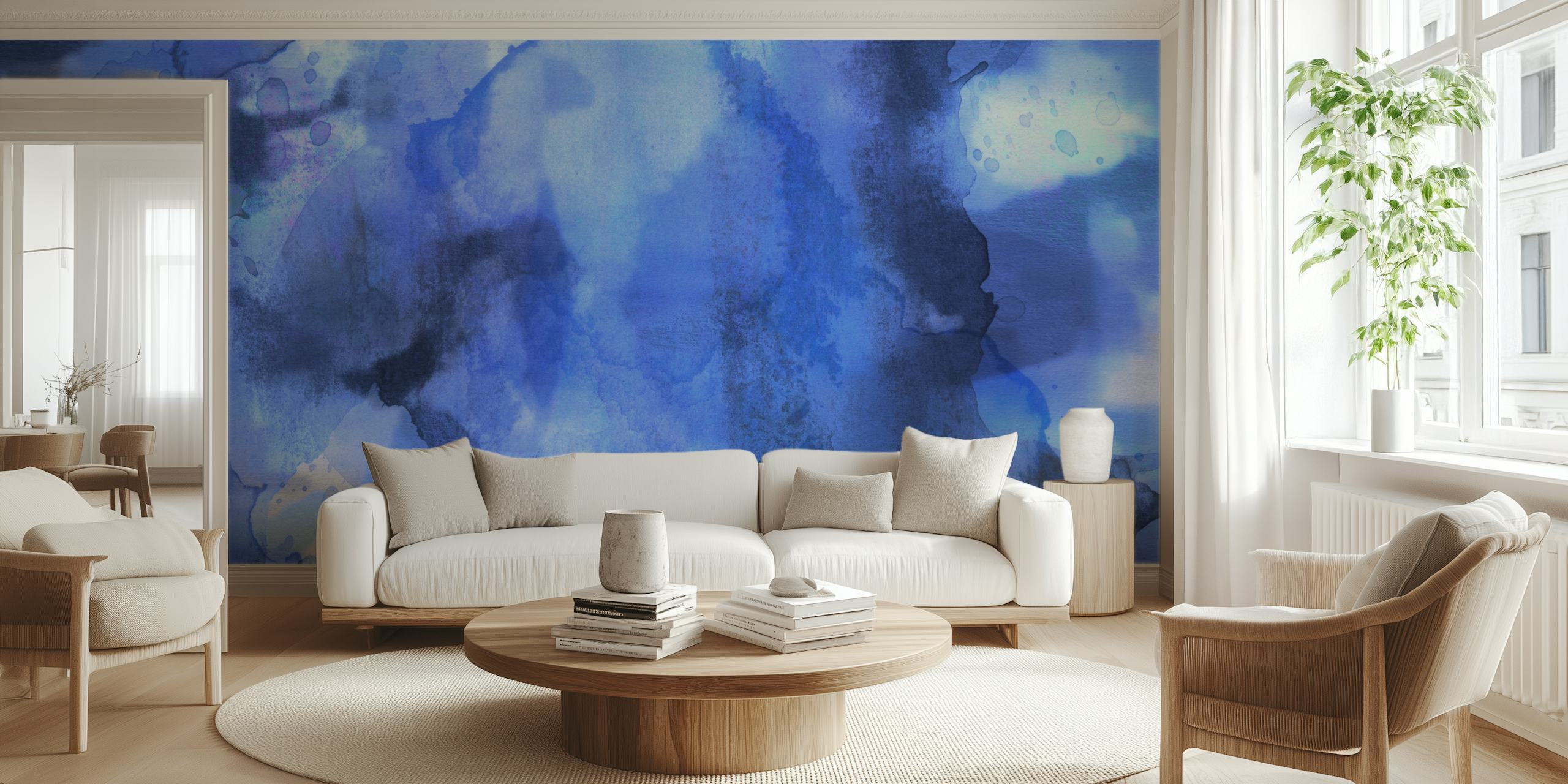 Cosmic Indigo Dream wallpaper displayed in a room