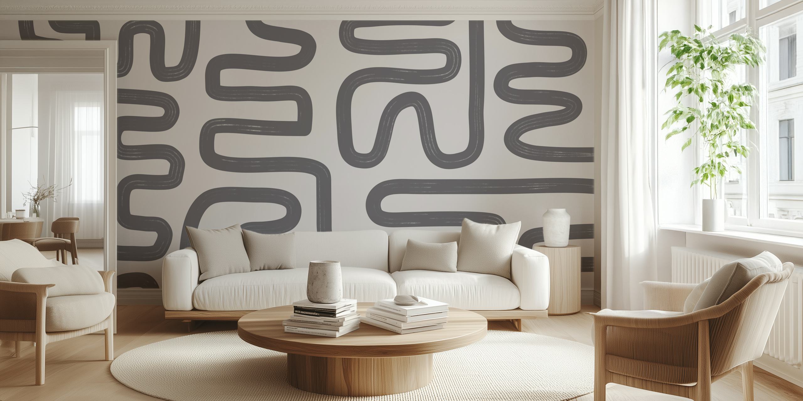 Abstract Line Grey pozadina u sobi