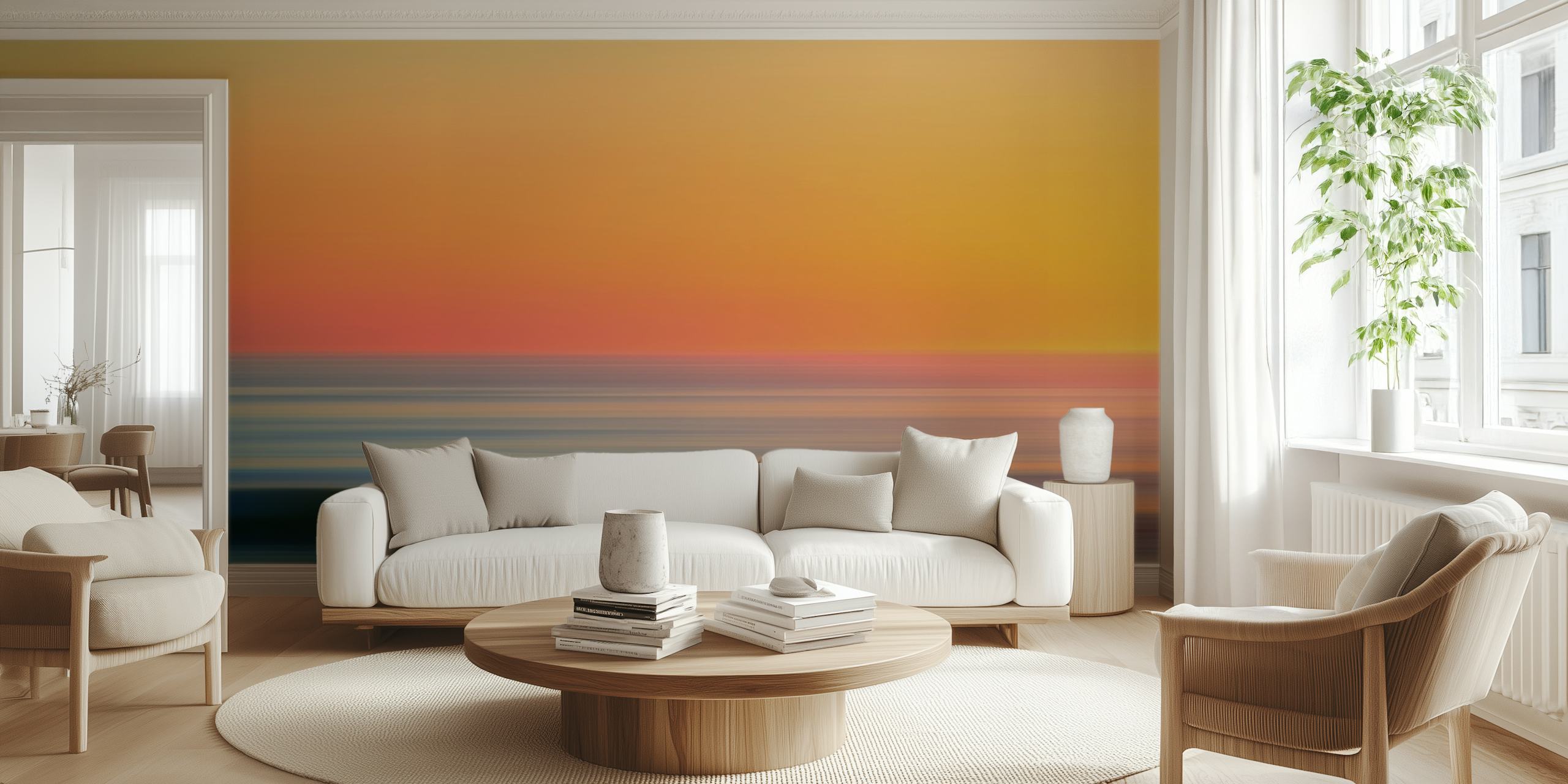 Abstract sunset gradient wallpaper in pink, orange, and blue