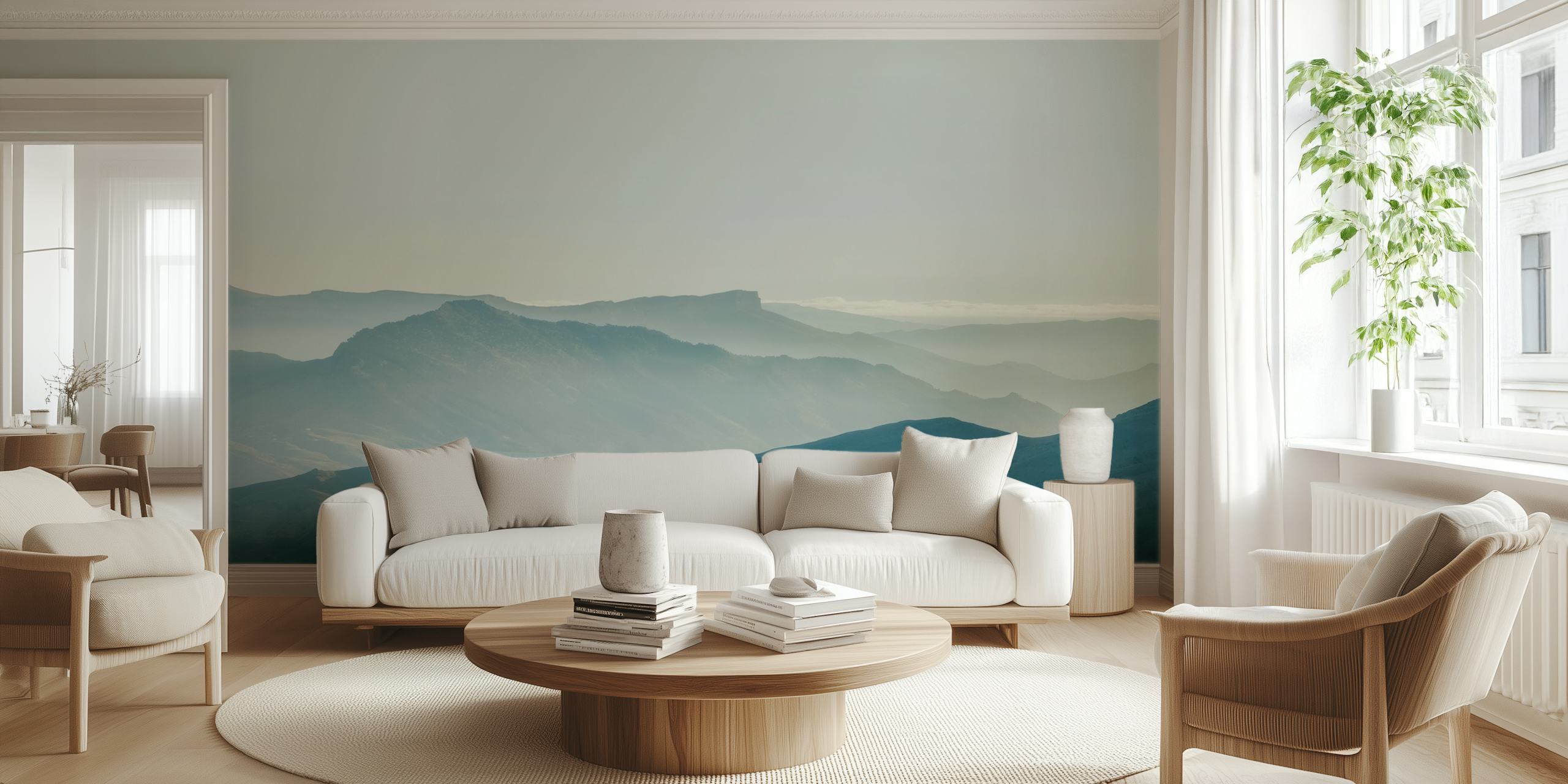 Mountain Mist Sky wallpaper in a room