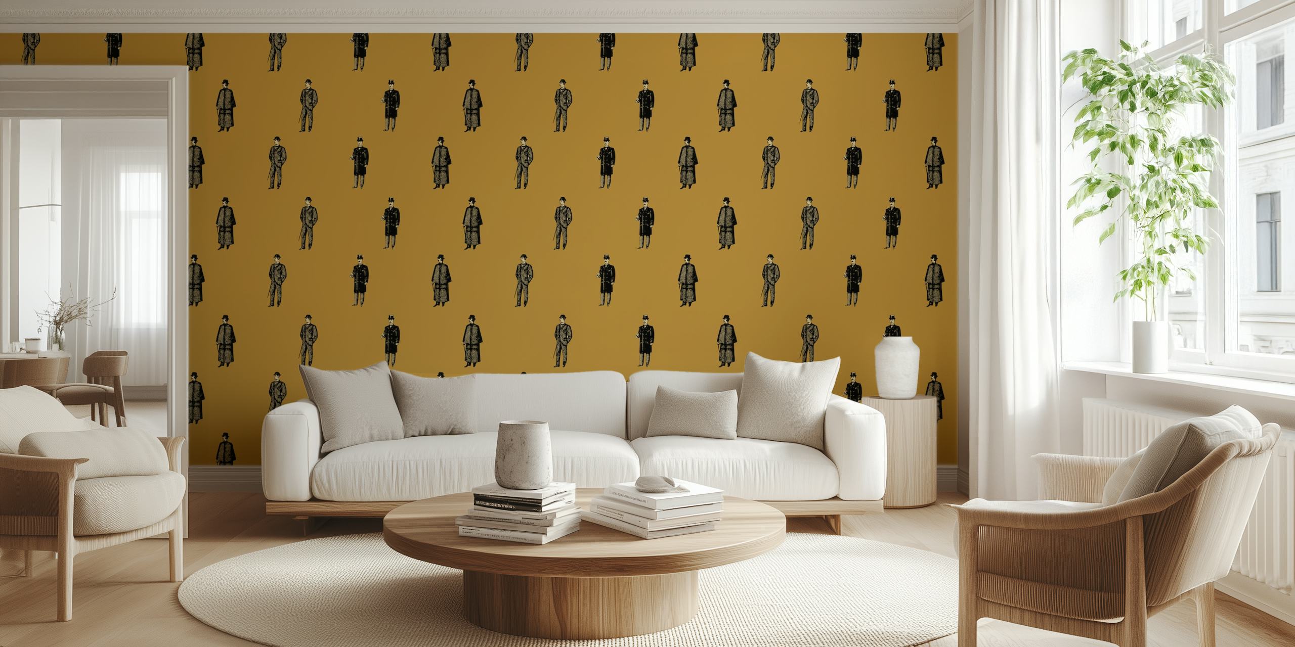 Vintage Man 5 wallpaper design in a room