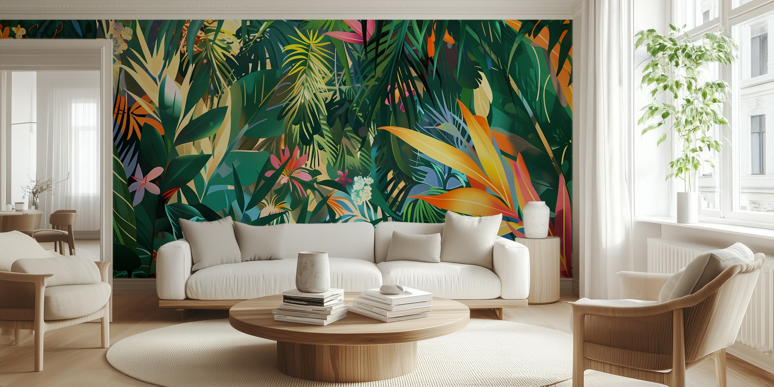 Tropical Forest 2 wallpaper design in a room
