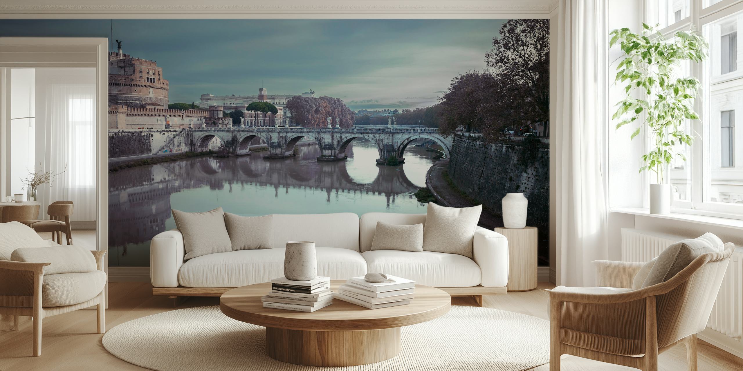 Castle St Angelo scenery blue grey color wall mural