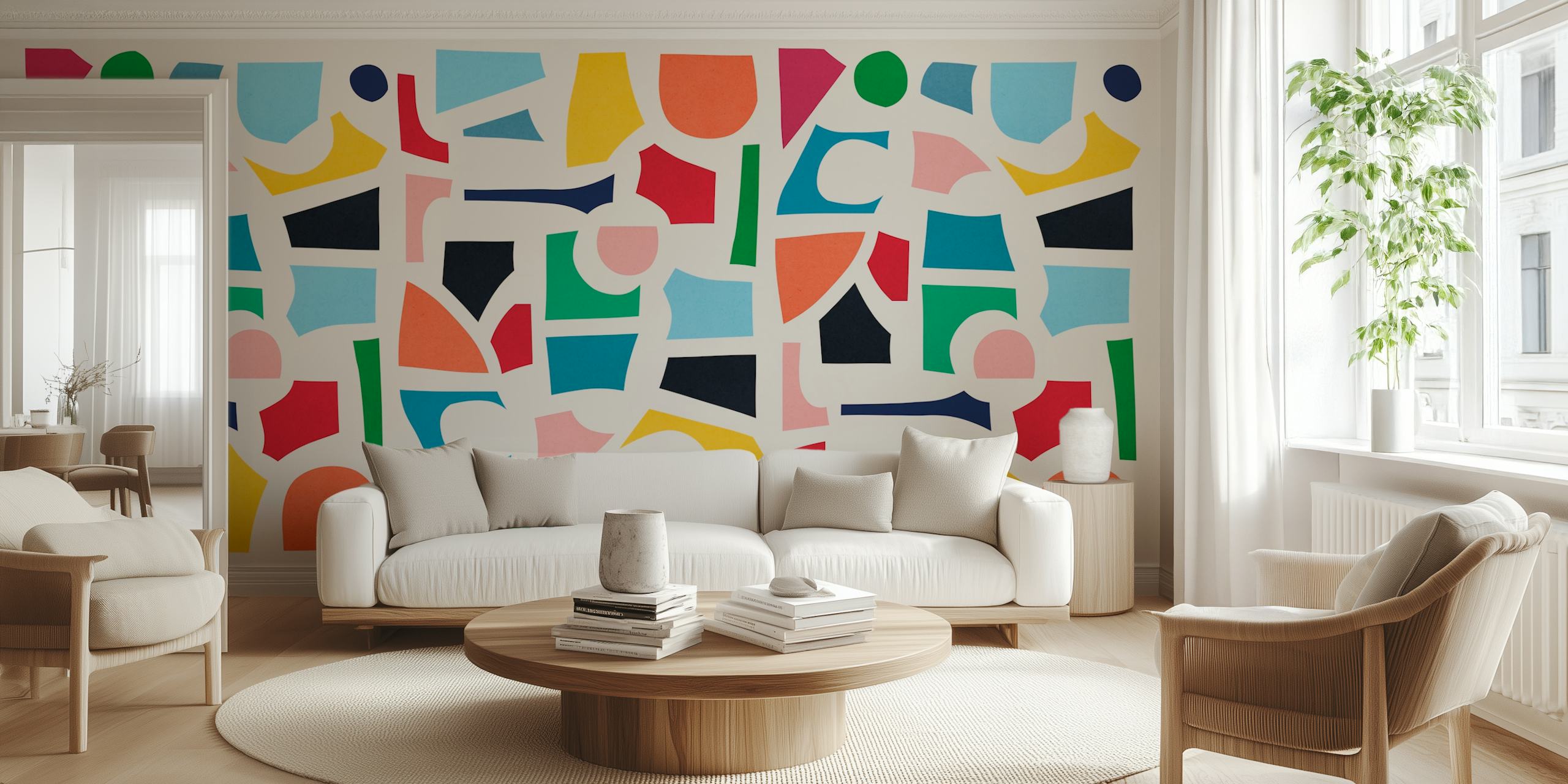 Design de papier peint Geometric collage dans une pièce