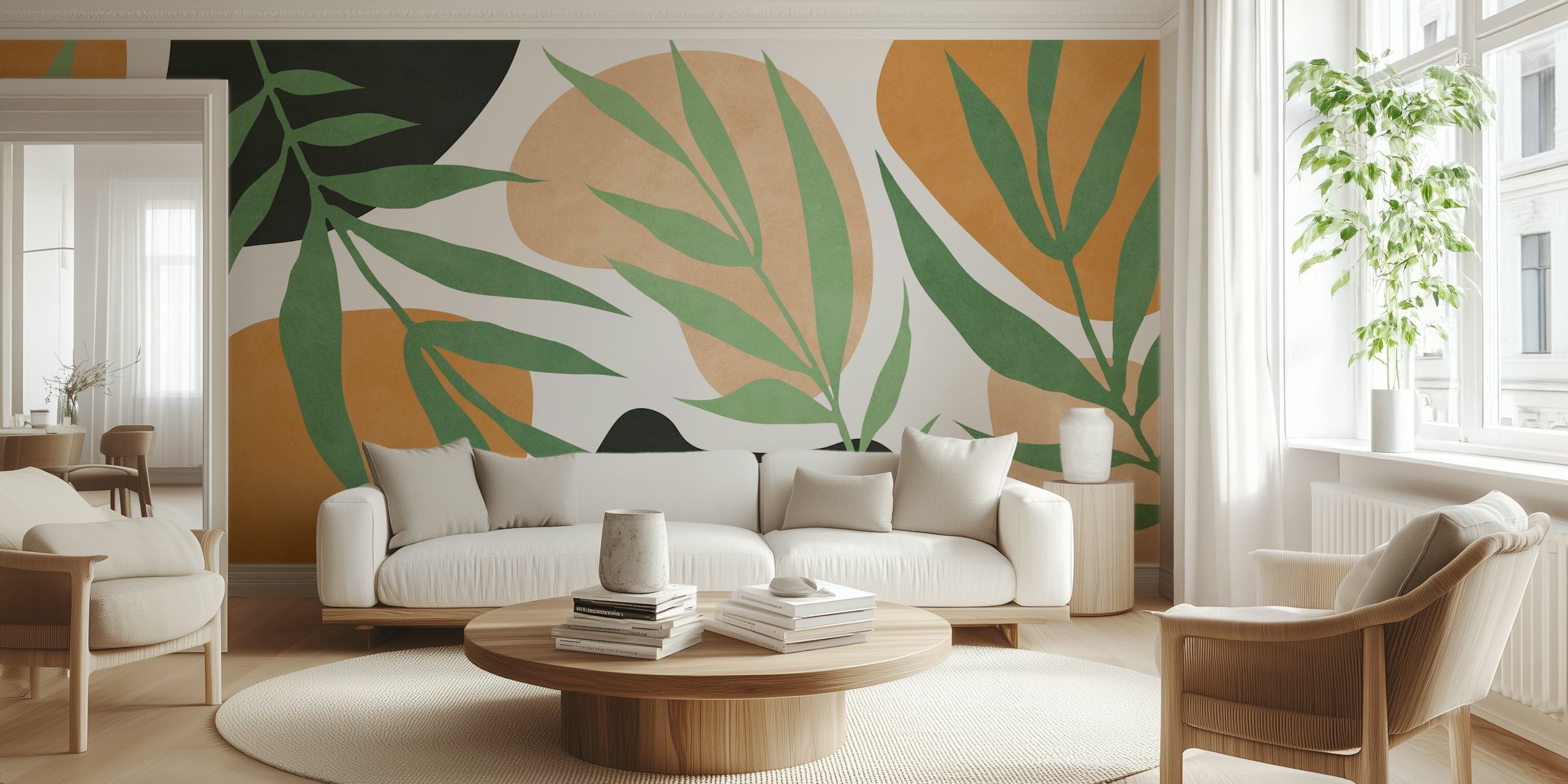 Botanical Bliss Abstract tapet i et rum