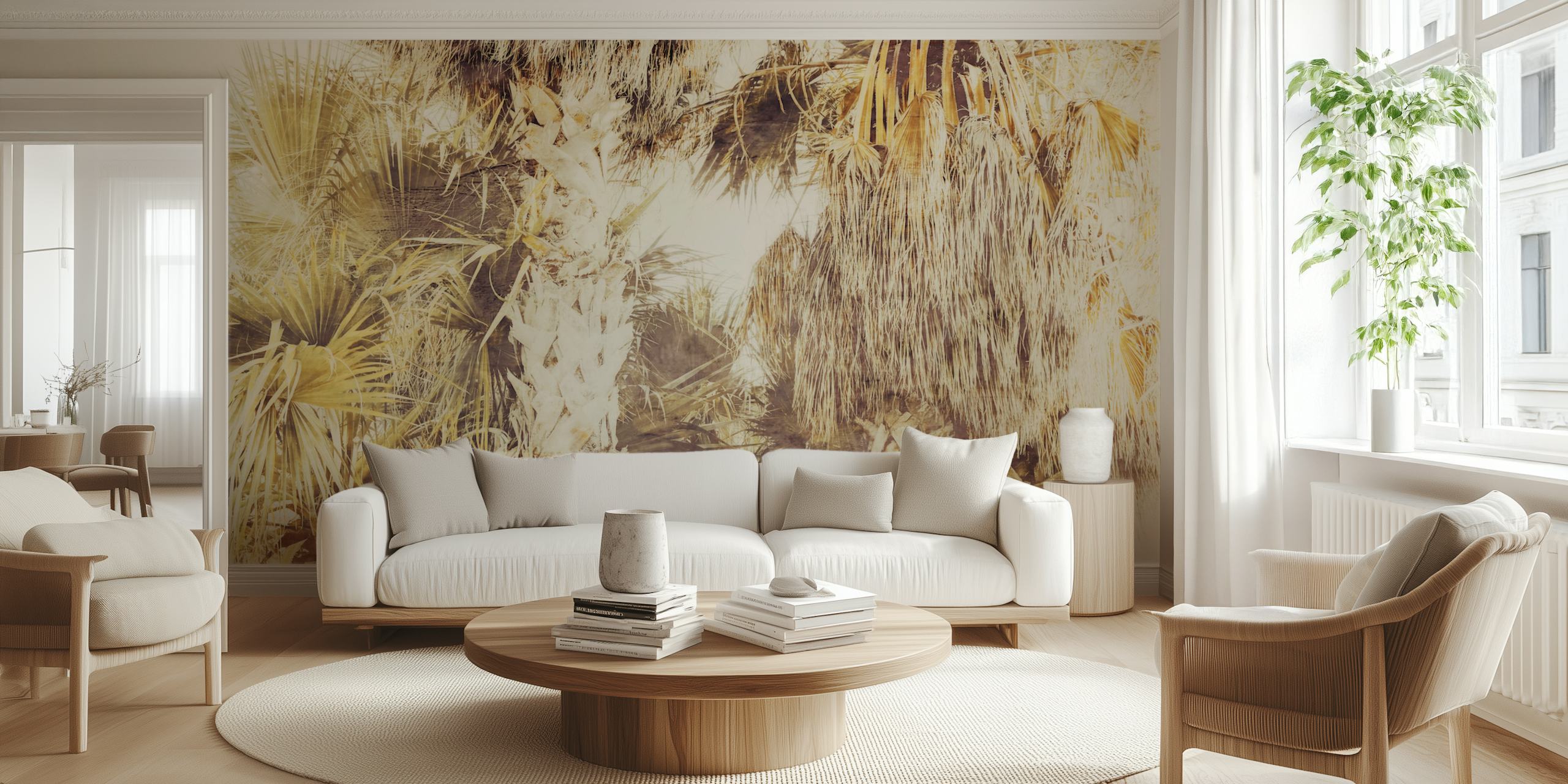 papier peint Tropical Palm Bliss dans un salon