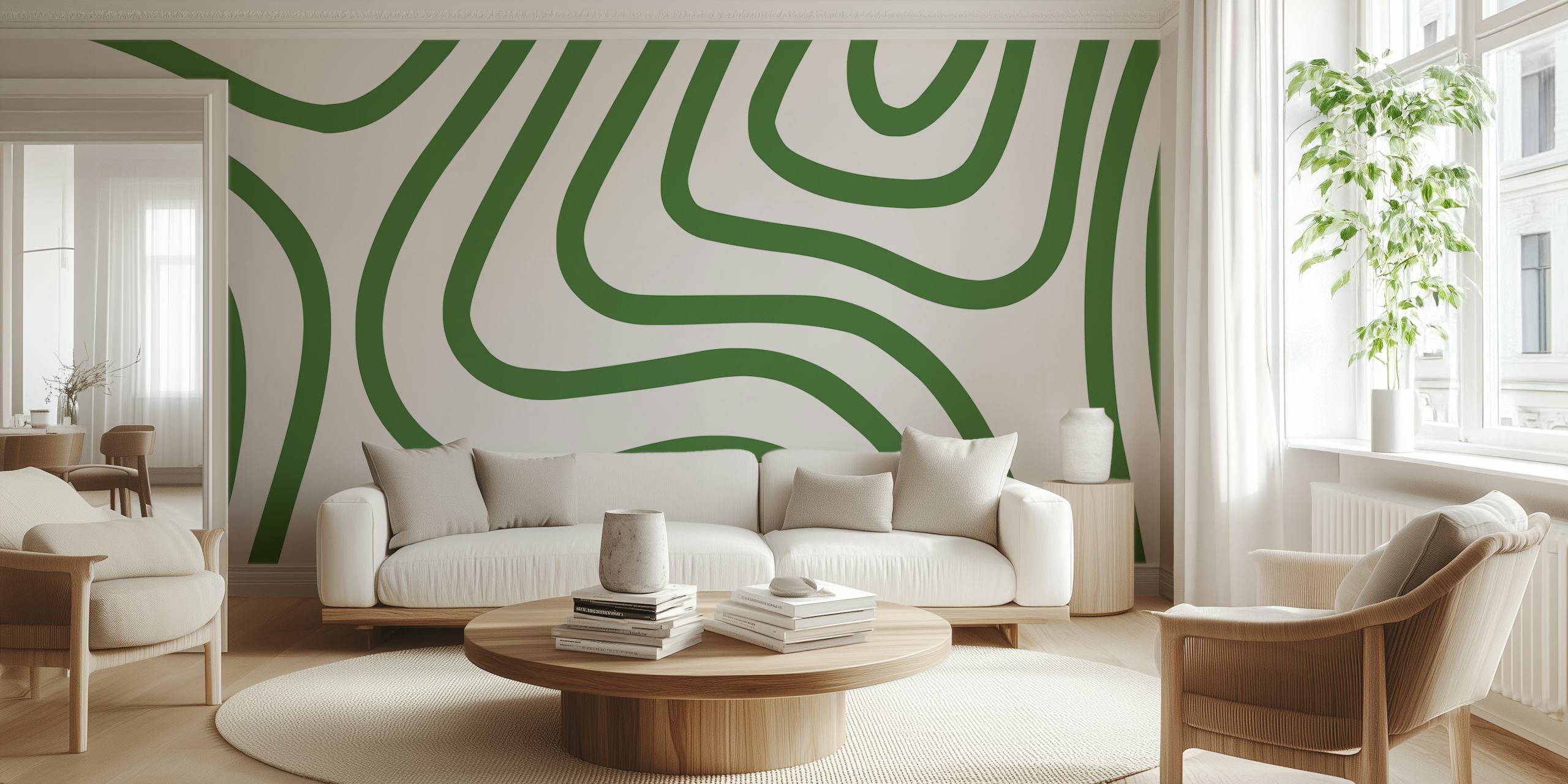 Tapeta Maps Green v pokoji