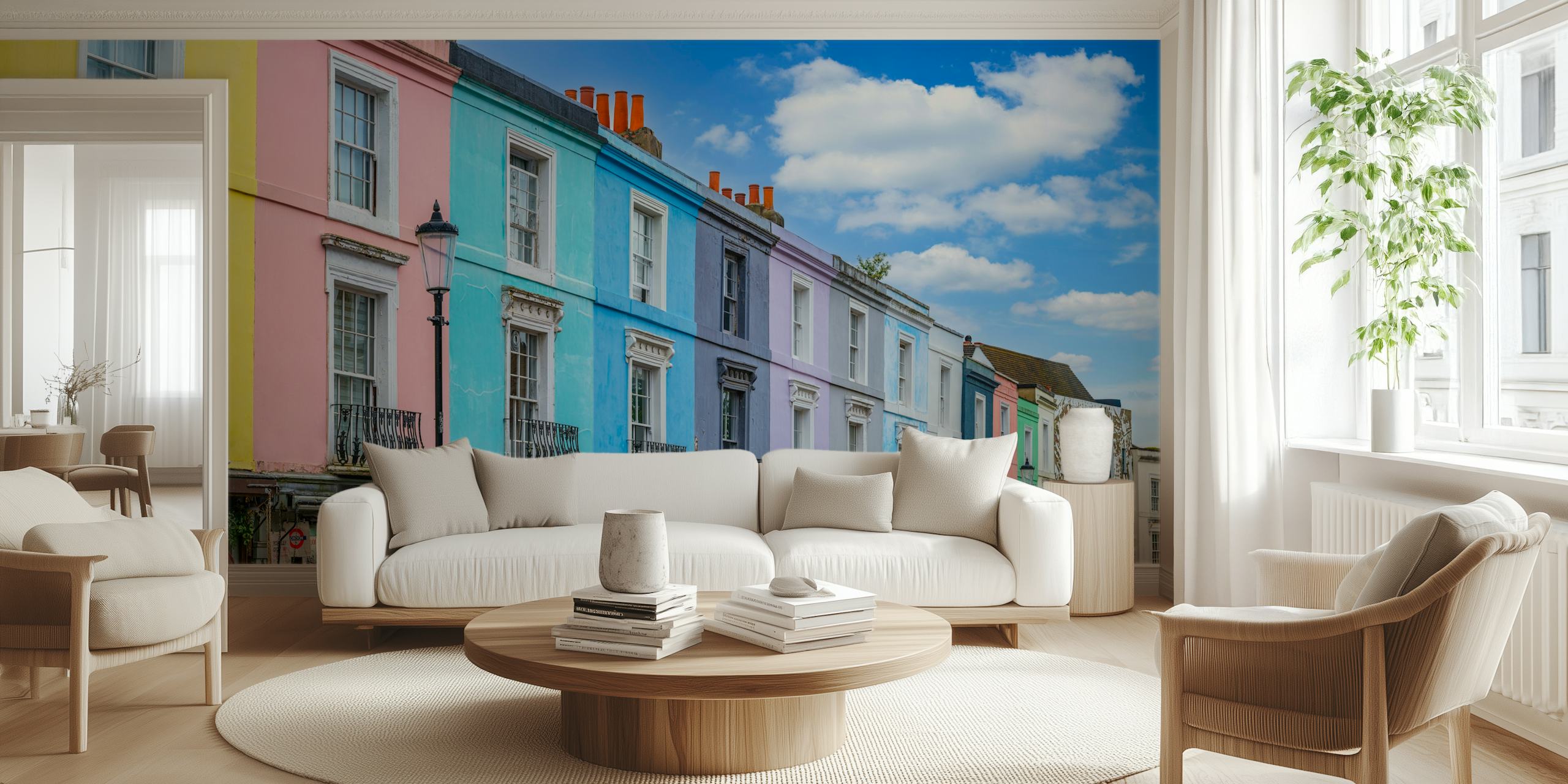 Tapeta Notting Hill z kolorowymi domami